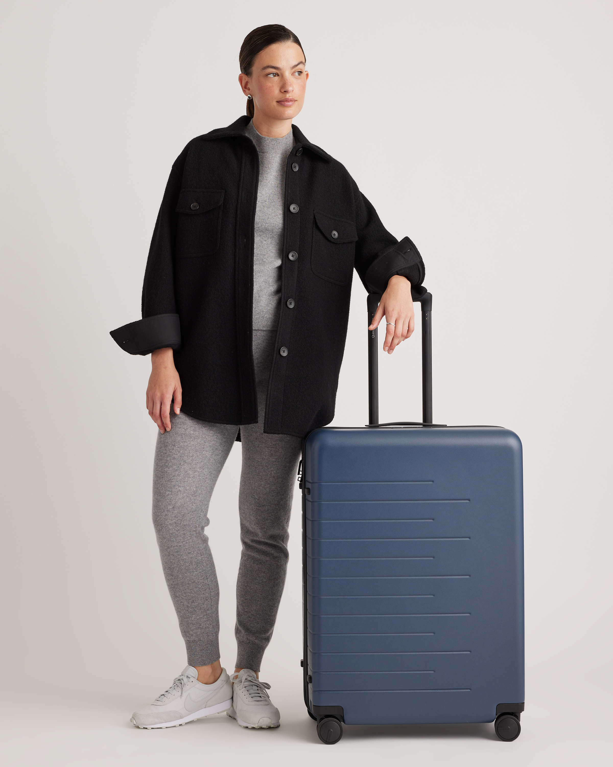 Expandable Carry-On & Medium Check-In Suitcase Set in Navy