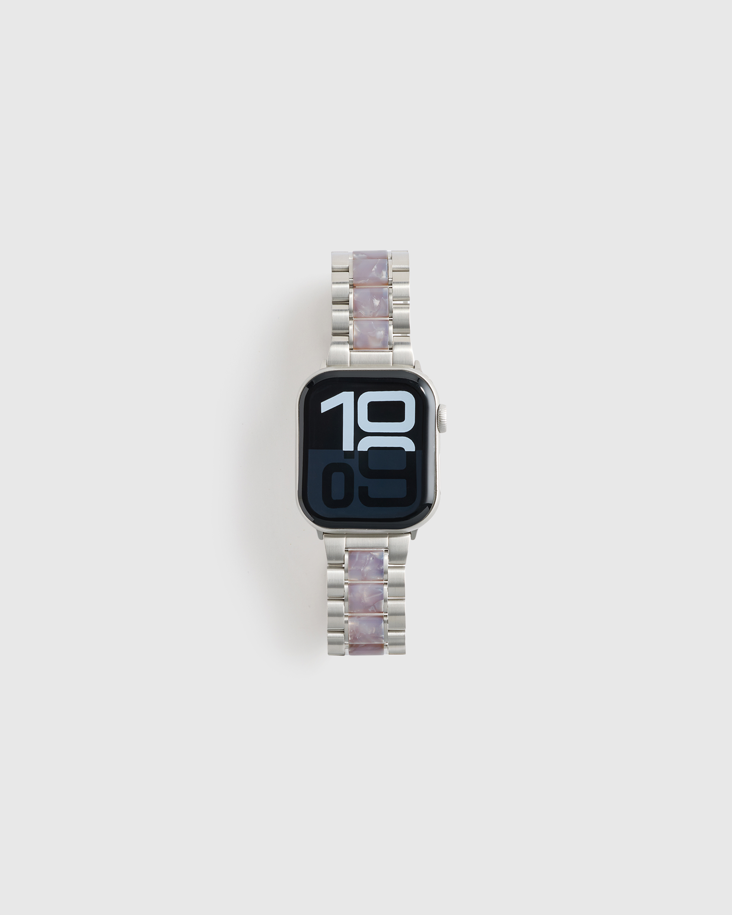 Silver / Alabaster Stainless Steel & Acetate Bracelet Smartwatch Band