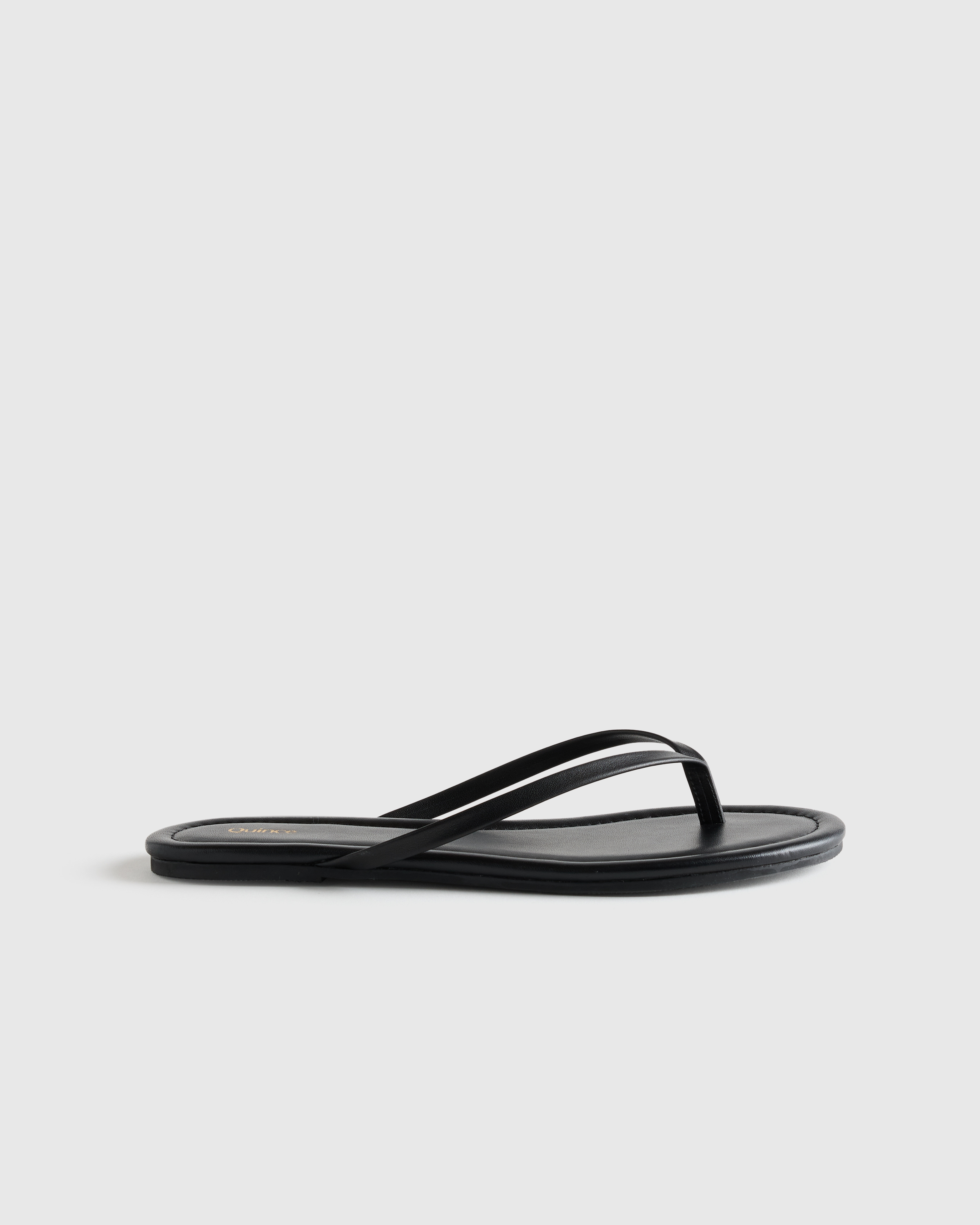 Black Italian Leather Flip Flops