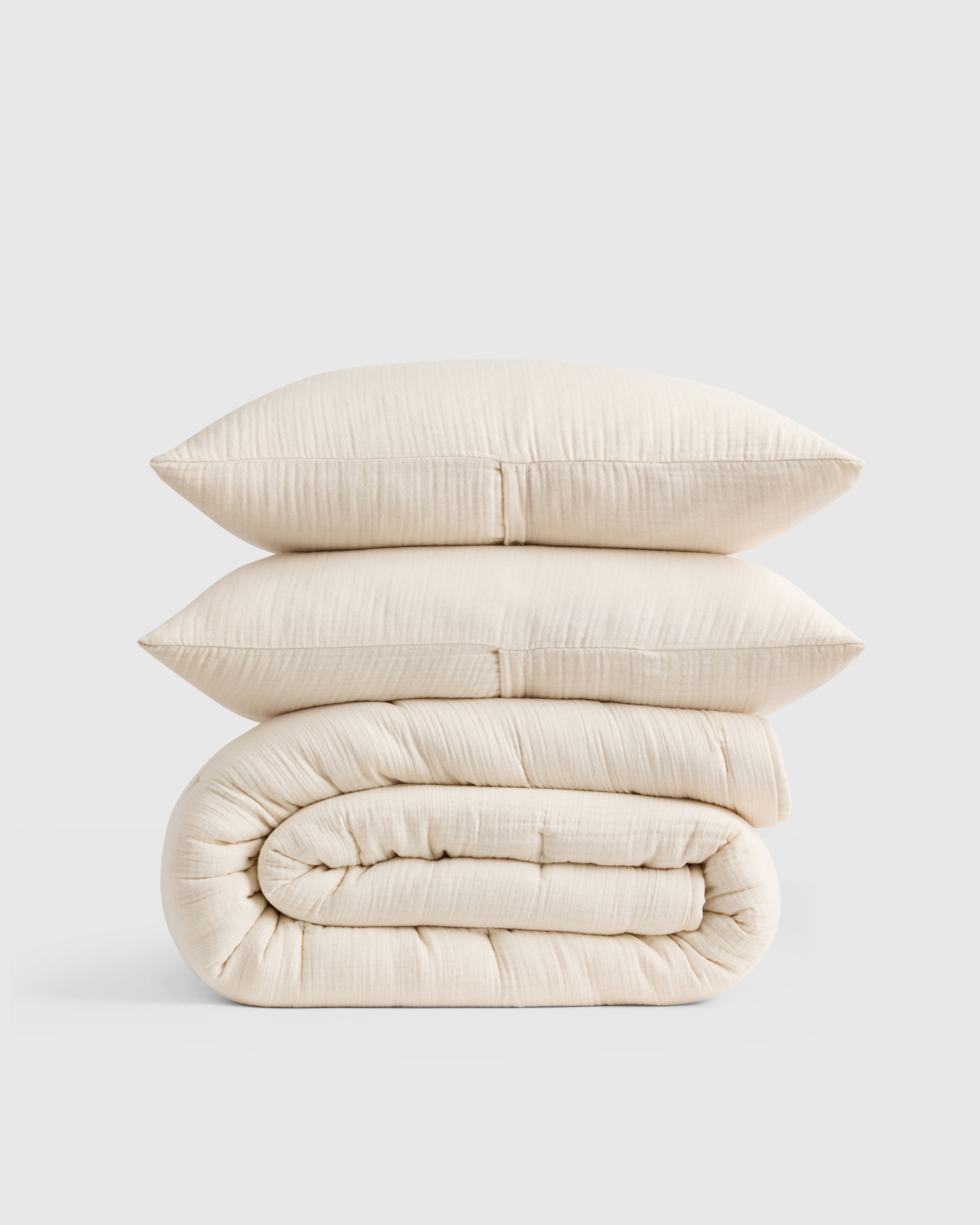 Undyed Organic Airy Gauze Dream Quilt Set