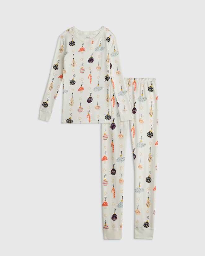 Ornaments 100% Organic Cotton Long Sleeve and Pant Pajama Set