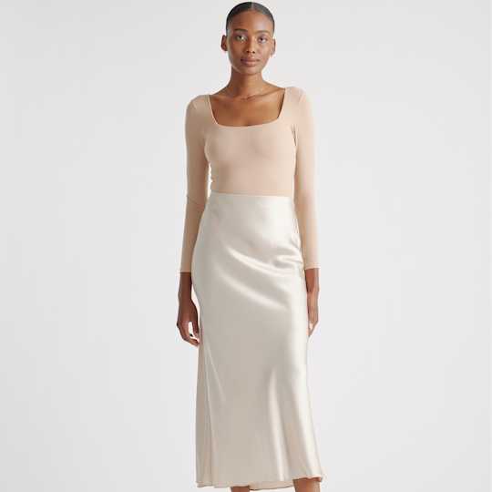 Second Skin Square Neck Long Sleeve Bodysuit