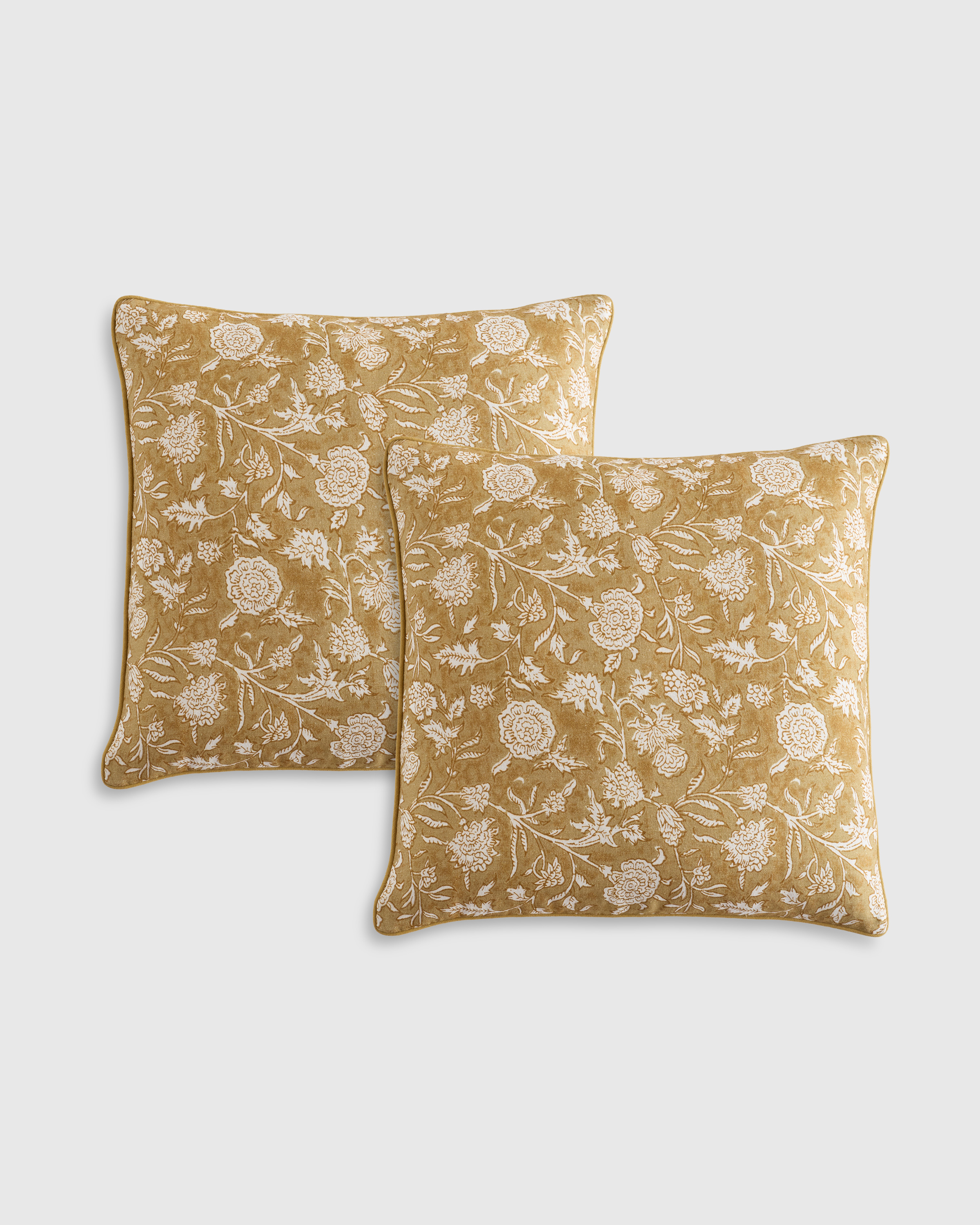 Honey Linen Cotton Botanical Pillow Cover (Set of 2)