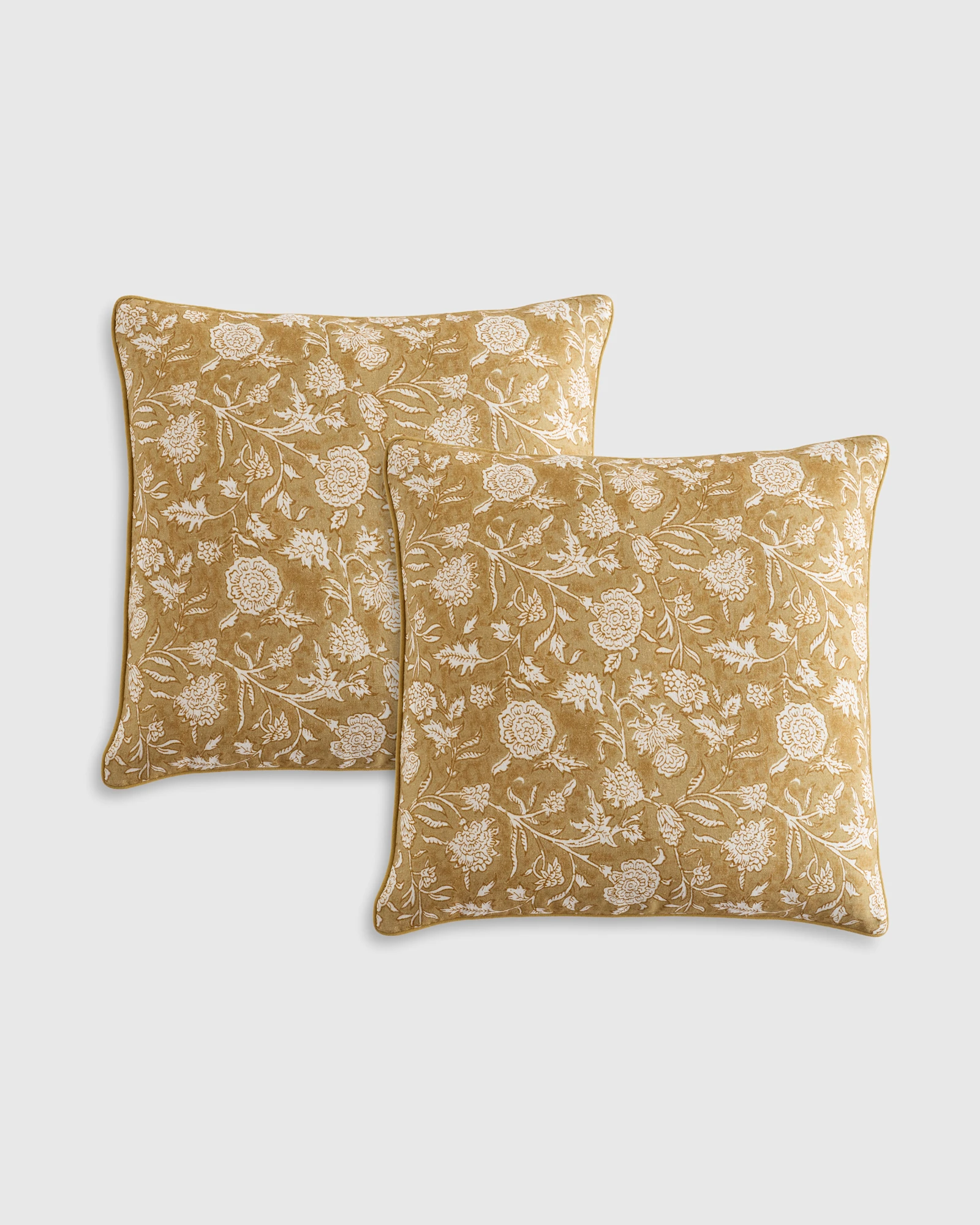 Linen Blend Floral Pillow Cover (Set of 2)