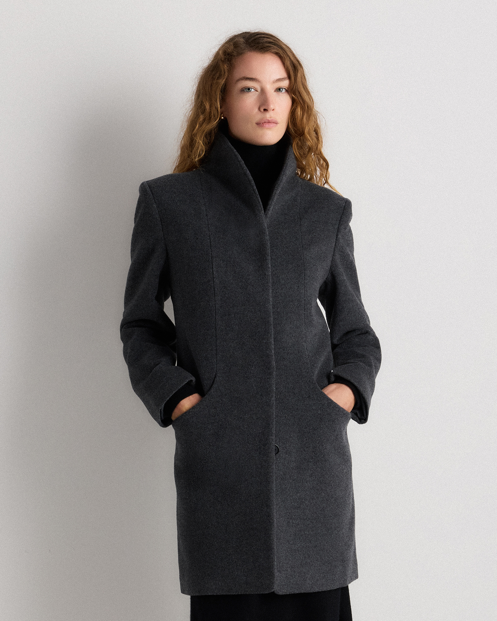 Quince Women's Wool Cashmere Cocoon Coat In Gray