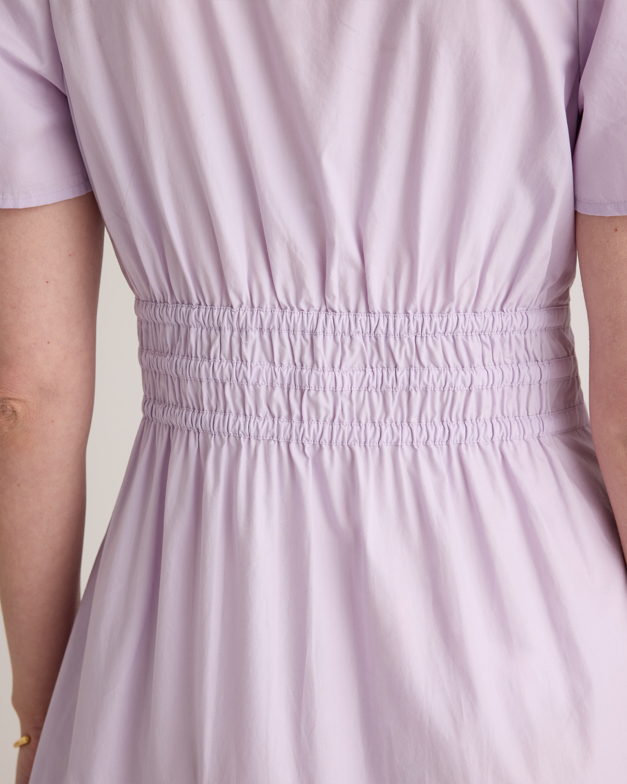 open lace back dress Pastel Blue Mul Cotton Embroidered Midi Dress with Soft Gathered Flare main image 1