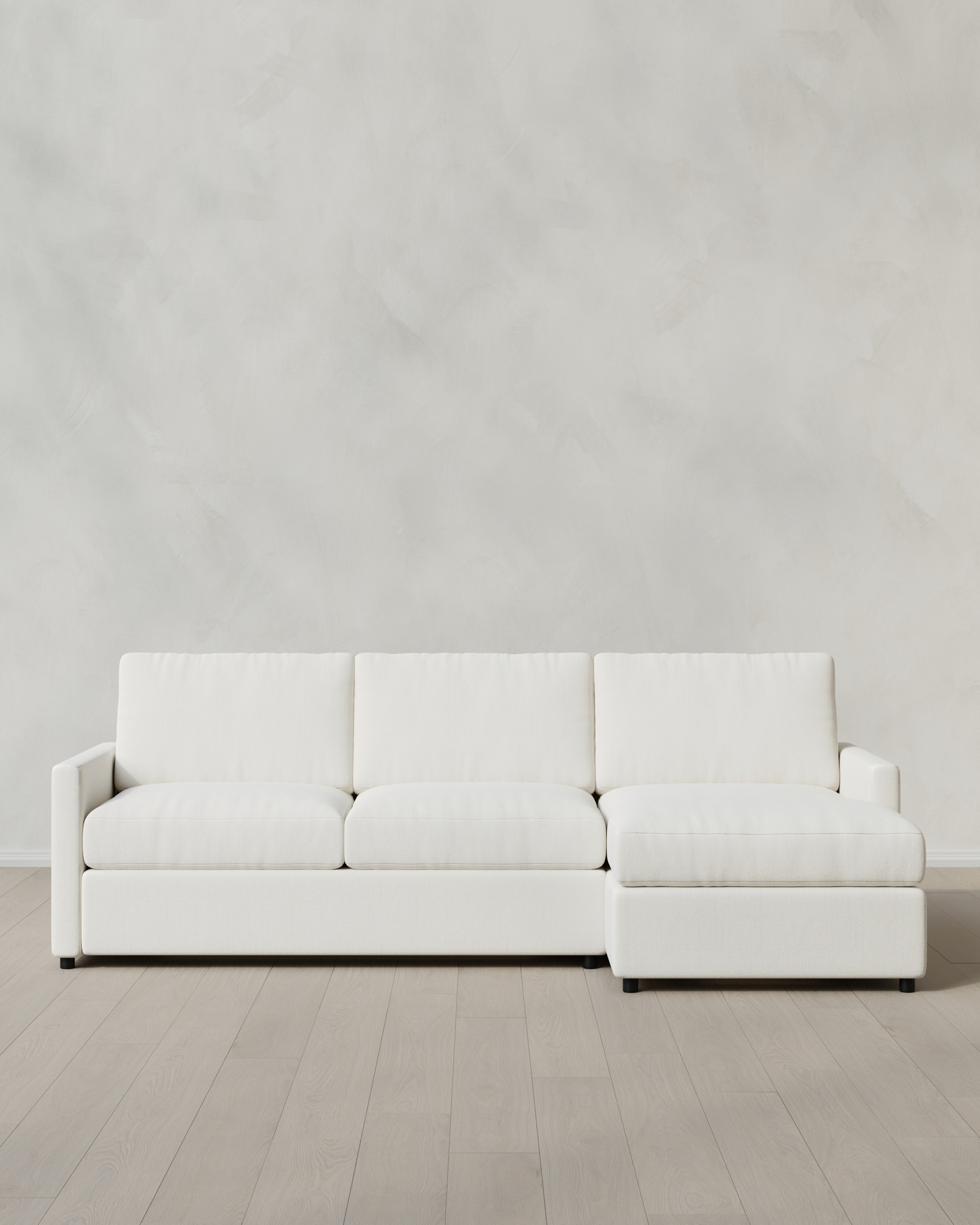 Brennan 107”W Chaise L Sectional Right Arm Nomad Marshmallow