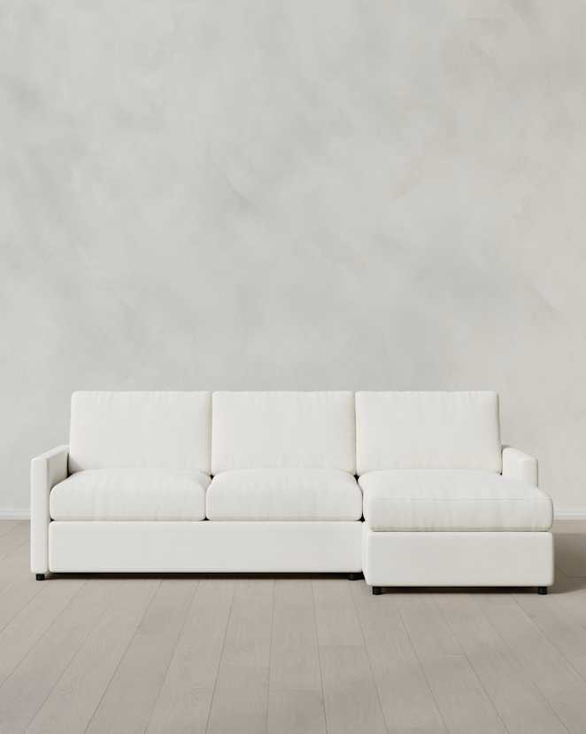 Brennan 107”W Chaise L Sectional Right Arm Nomad Marshmallow