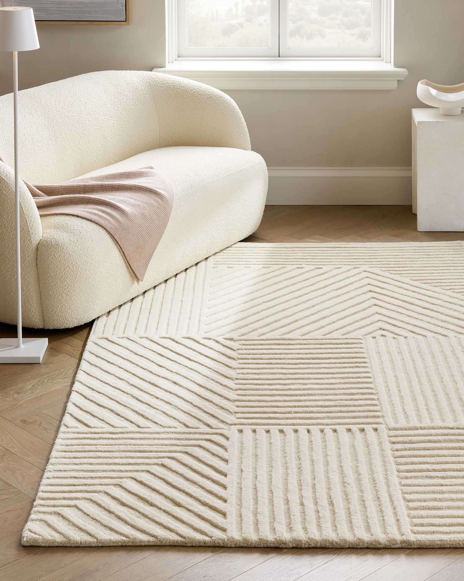 Quince Flint Wool Textured RugQuince ...