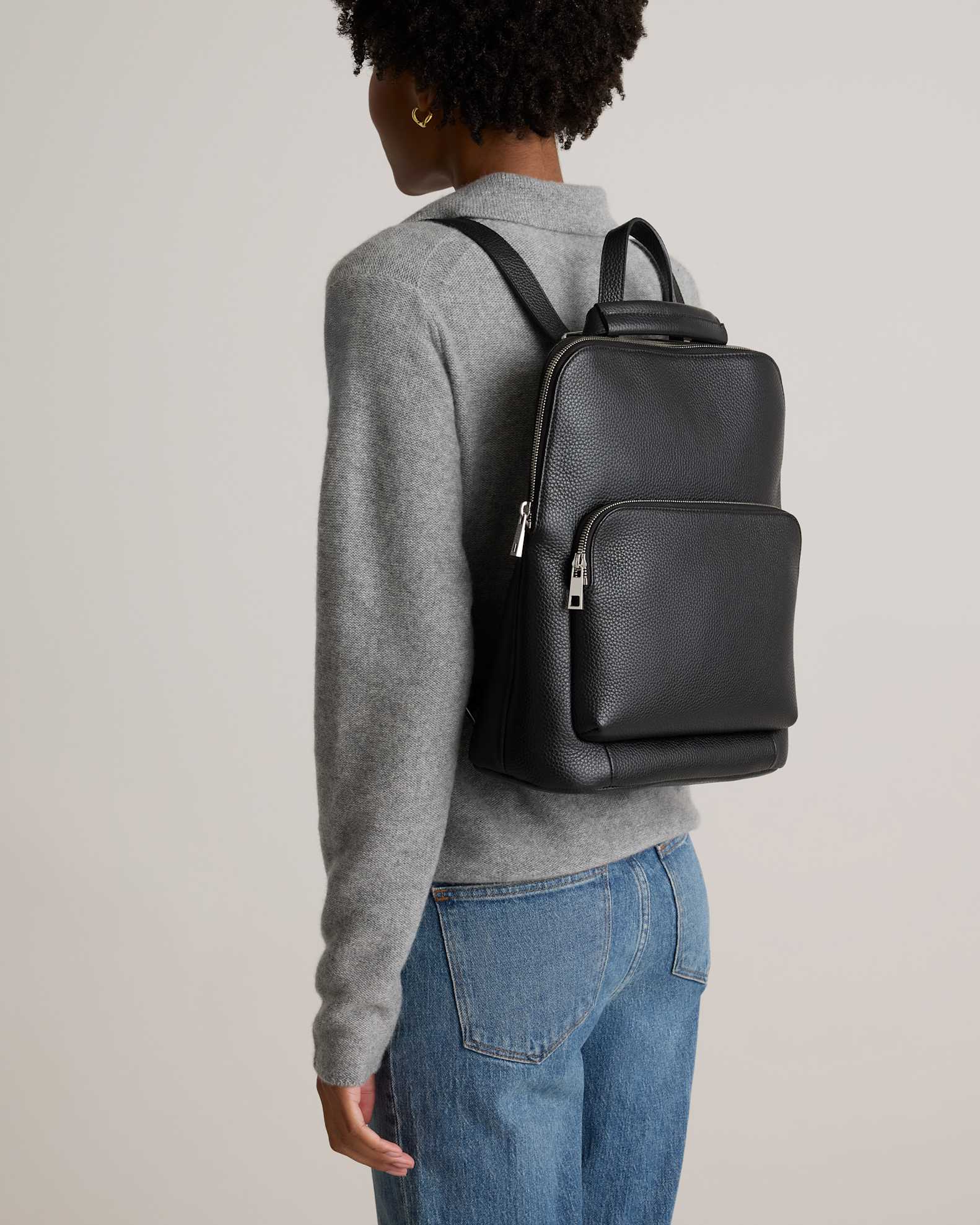 Italian Leather Convertible Backpack in Black Italian Leather Convertible Backpack in Black