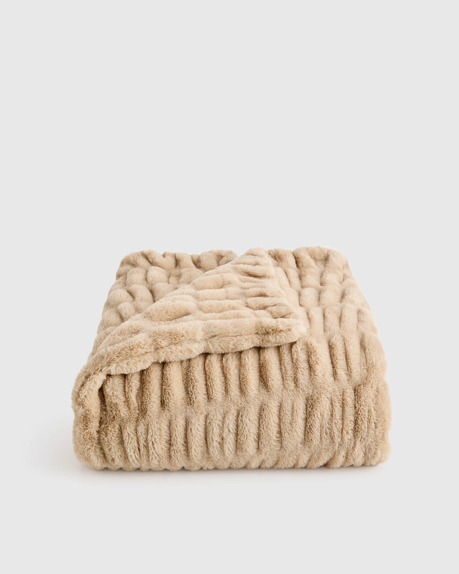 Textured Faux Fur Throw
