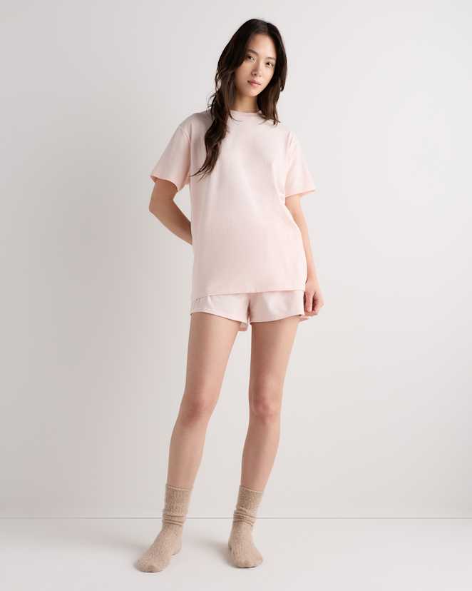 Light Pink Dream Lounge Oversized Short Sleeve Pajama Set