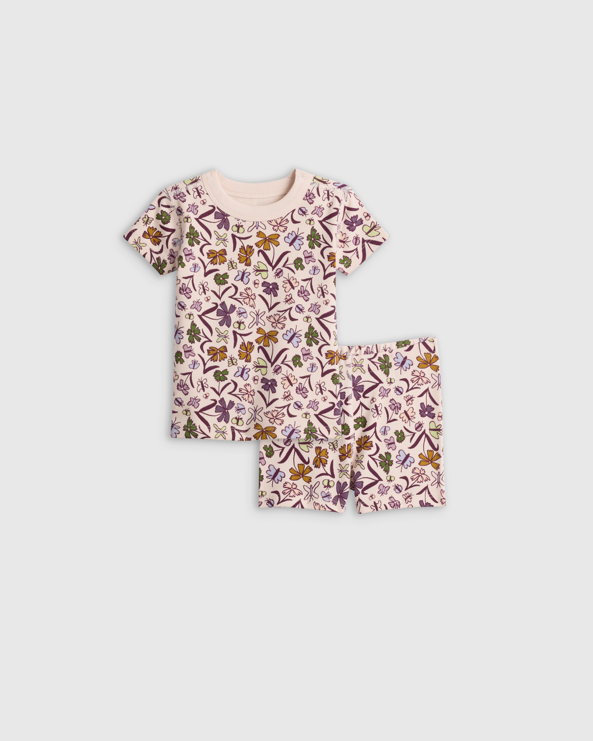 Quince Short Sleeve And Shorts Pajama Set In Butterfly Floral