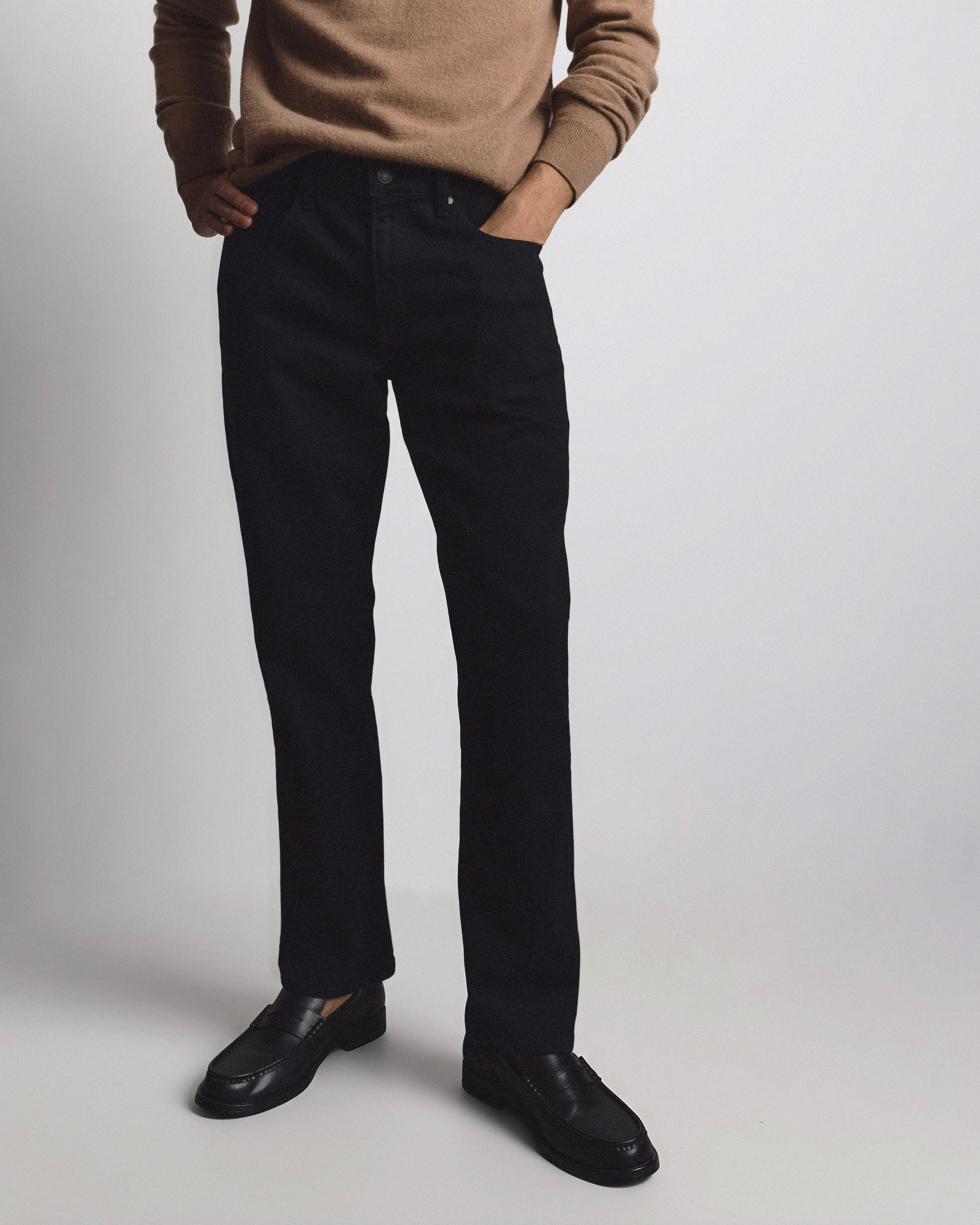 Black Warren Stretch Straight Jeans