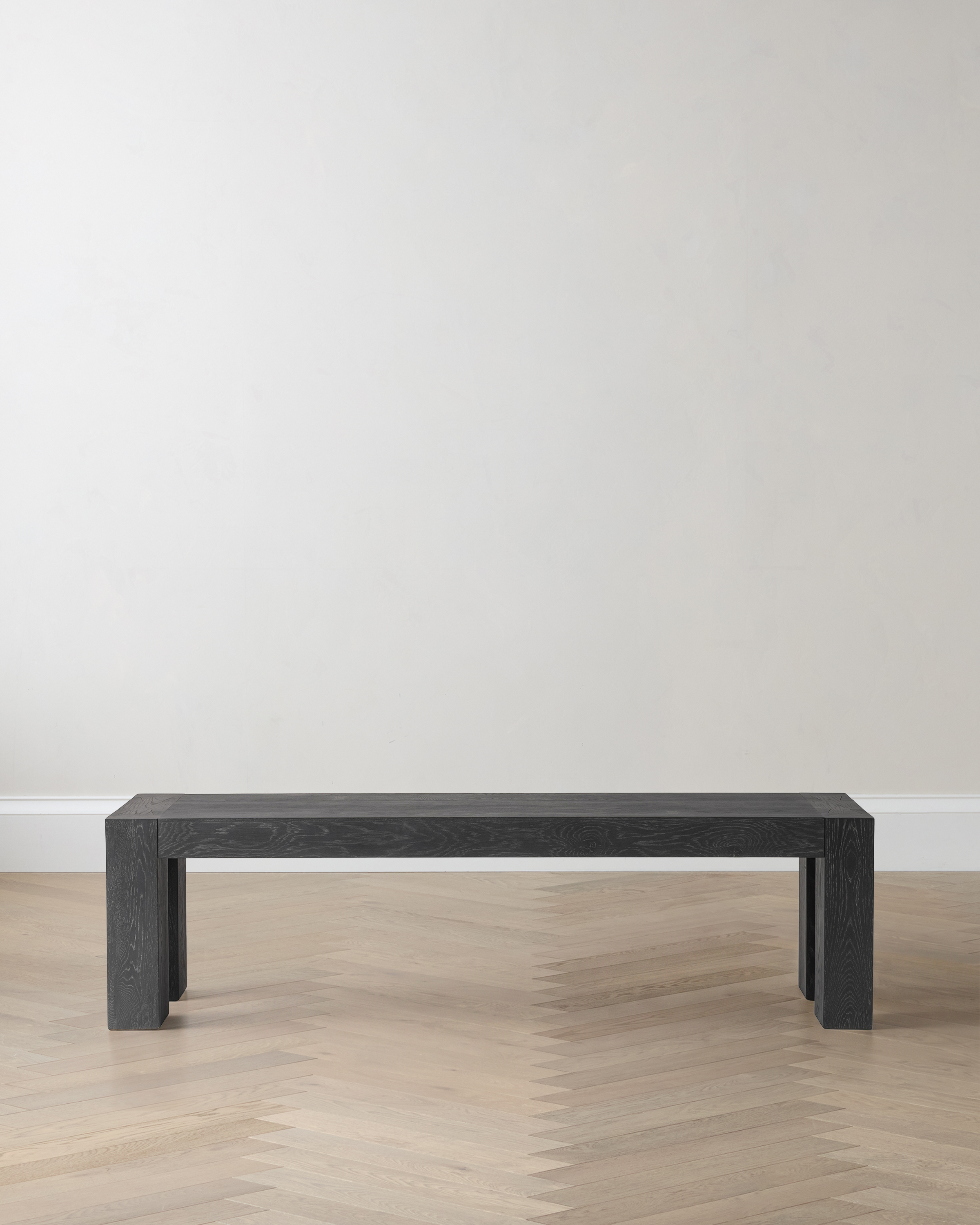 Black Reclaimed Oak Parsons Dining Bench