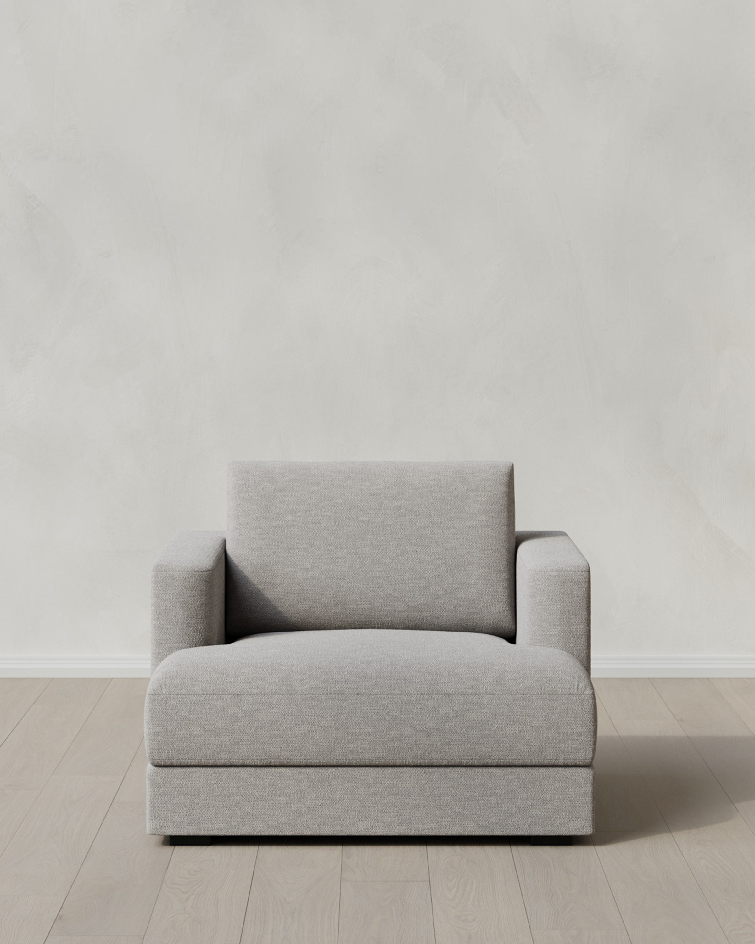 Fog Sierra Curved Arm Accent Chair in Performance Basketweave