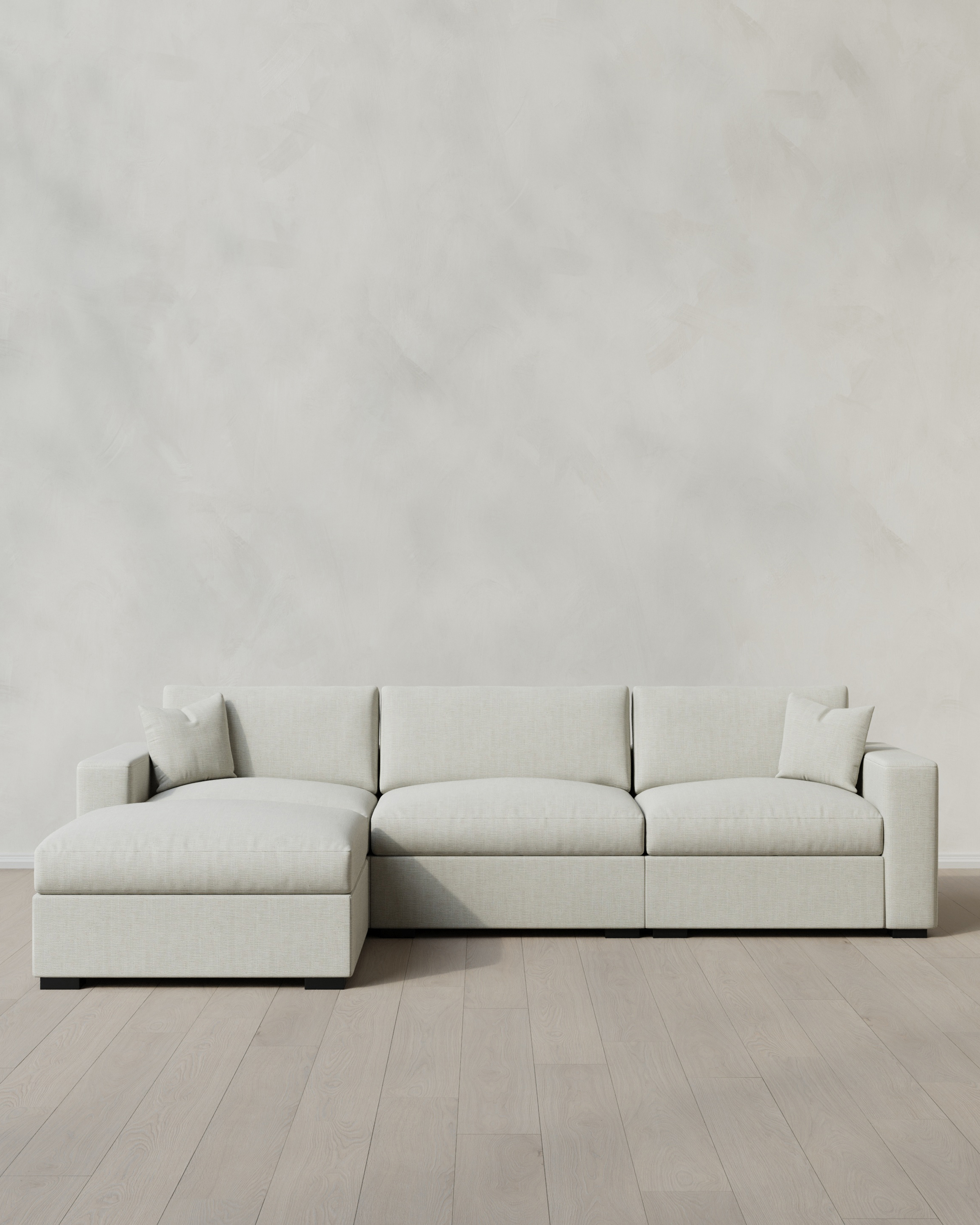 Oasis 4-Piece Chaise Sectional in Performance Chenille-Linen Blend in ...