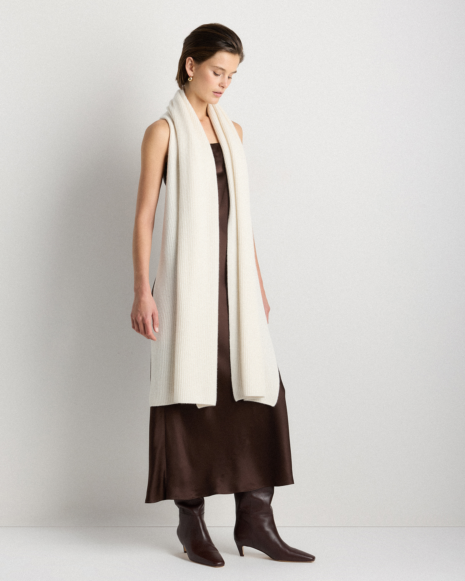 Mongolian Cashmere Ribbed Wrap - thumbnail 5
