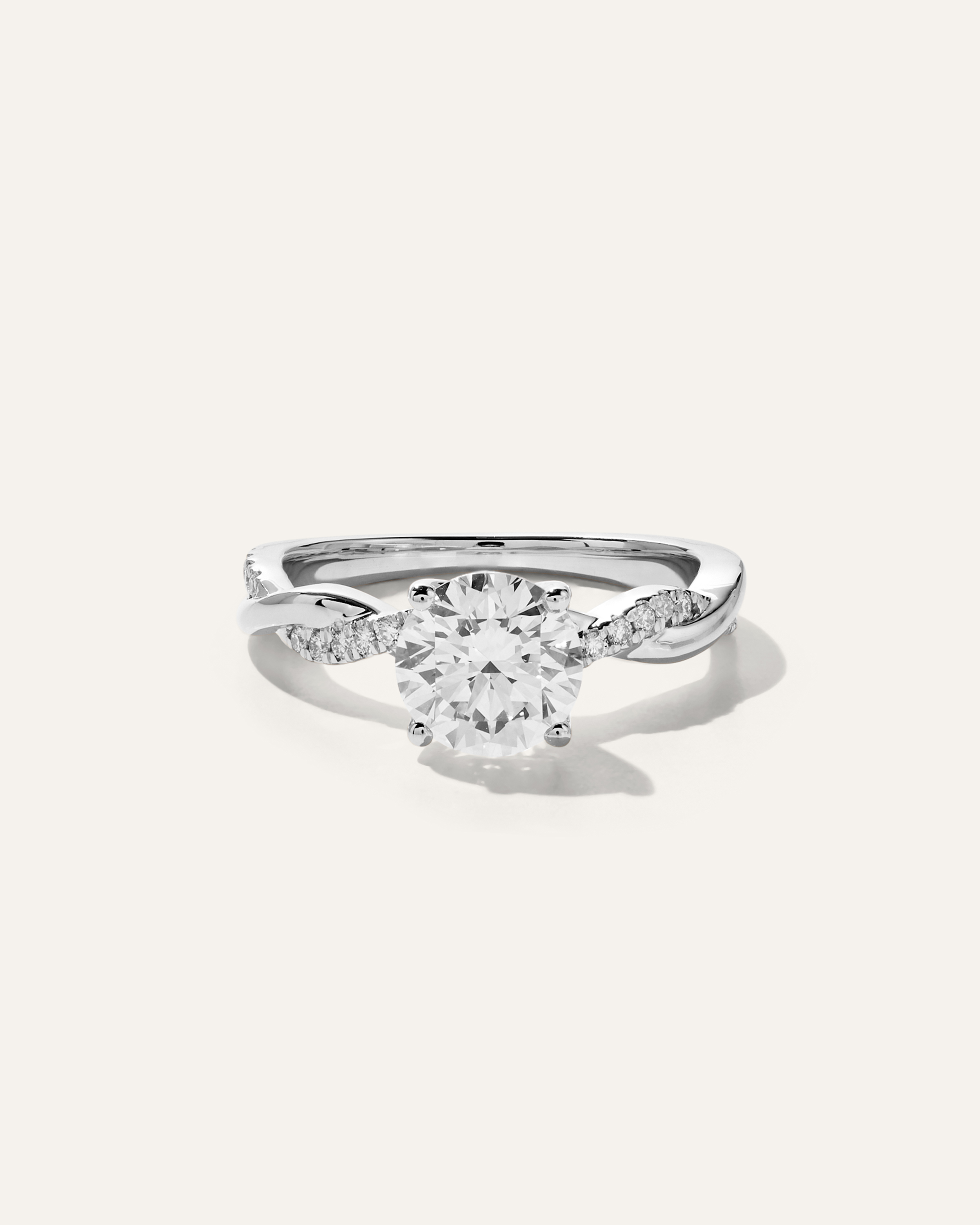 Platinum Lab Grown Diamond Round Twisted Engagement Ring - 1.5ct