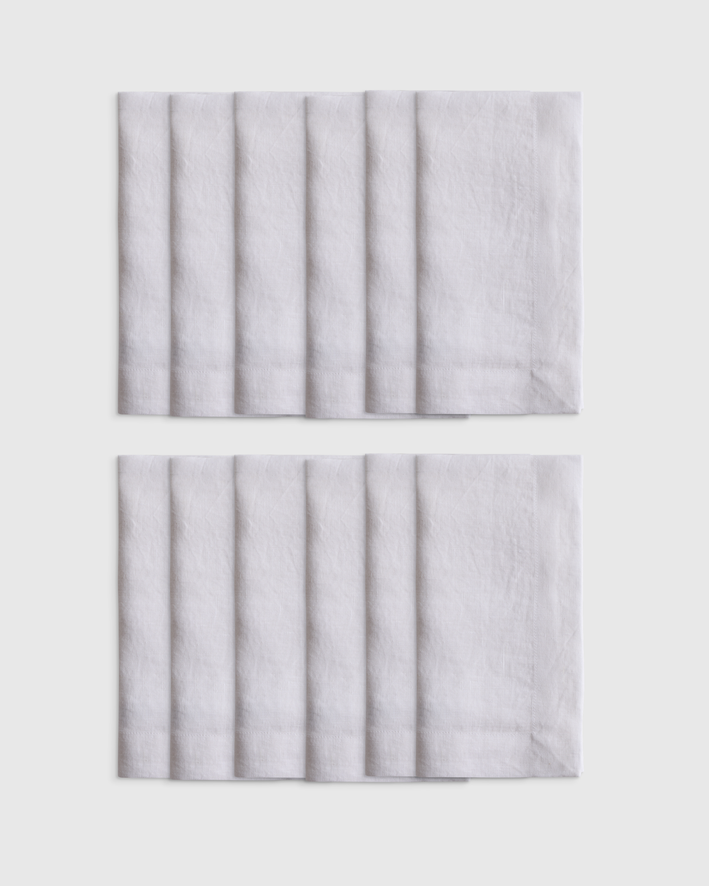White European Linen Wide-Hem Napkins (Set of 12)