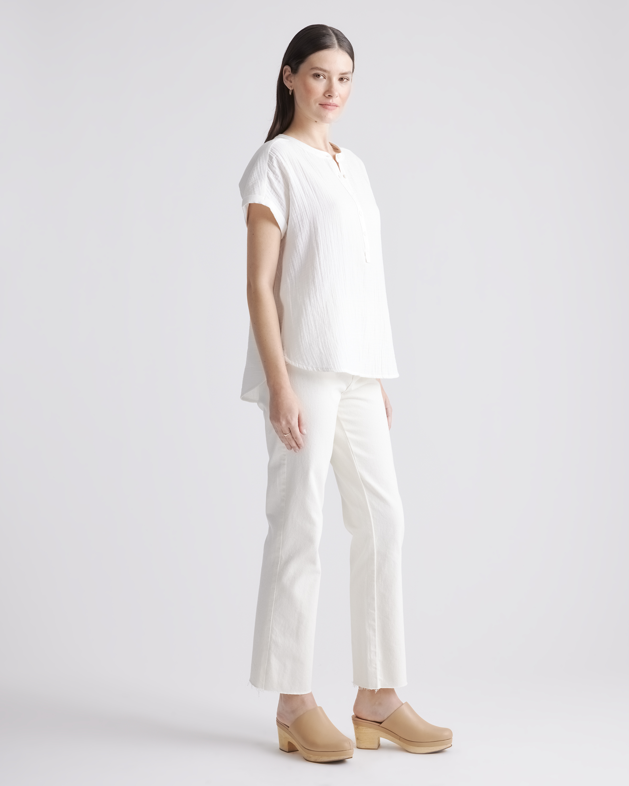 【argue】LINEN VOILE GAUZE PULLOVER/WHITE Fabric IL030 Gauze 100% Linen Fabric Bleached