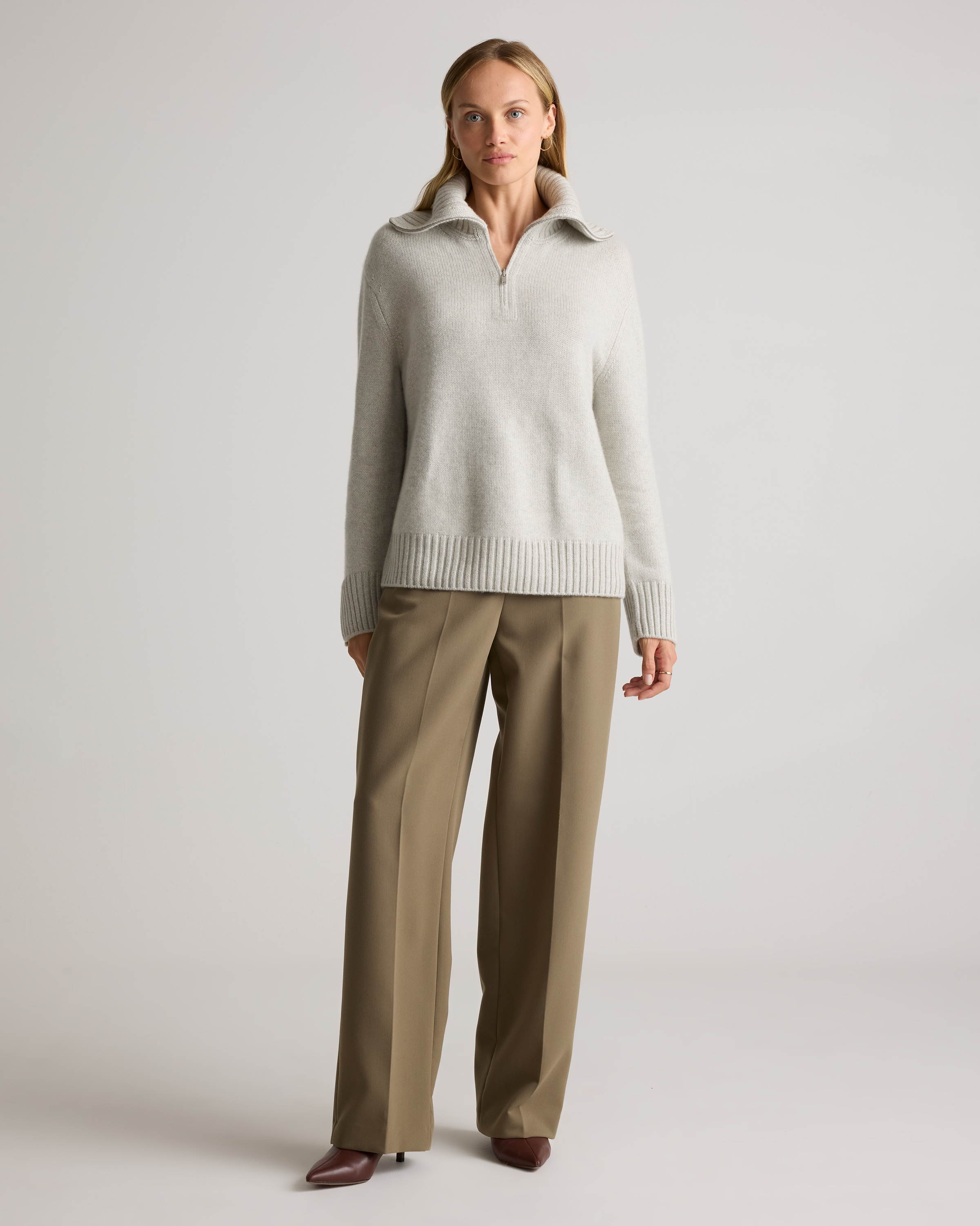Luxe Baby Cashmere Quarter Zip Sweater