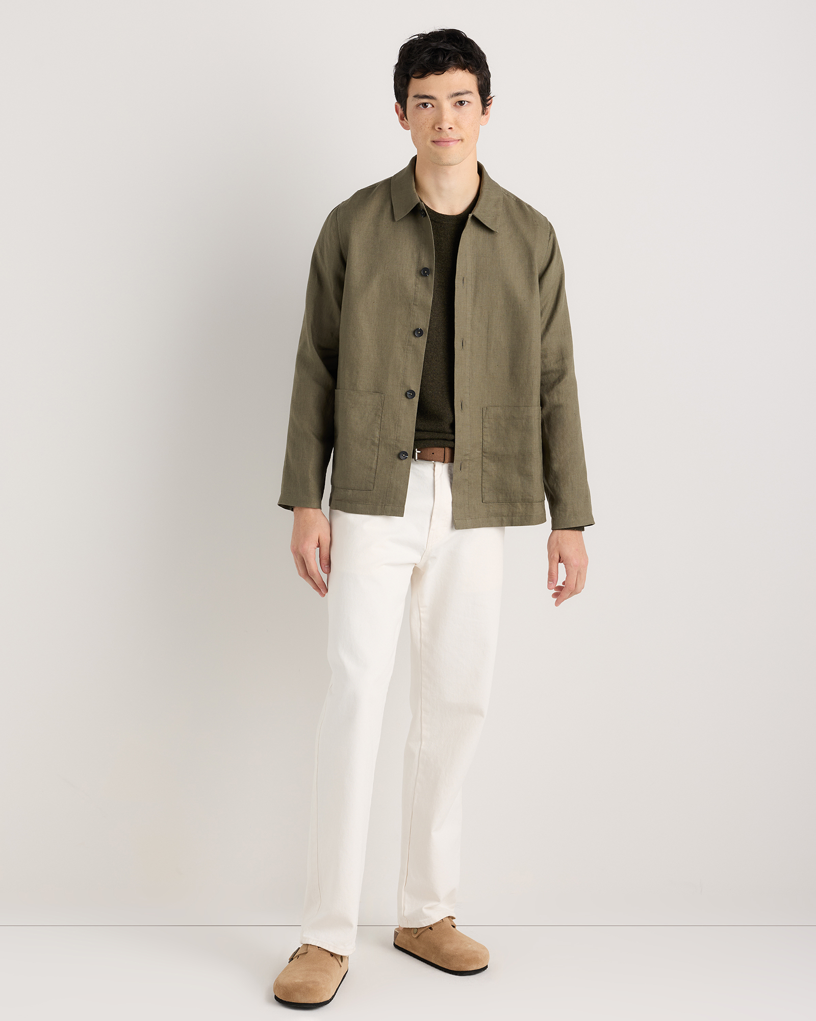 メンズ 80s EURO layered design cotton linen jkt