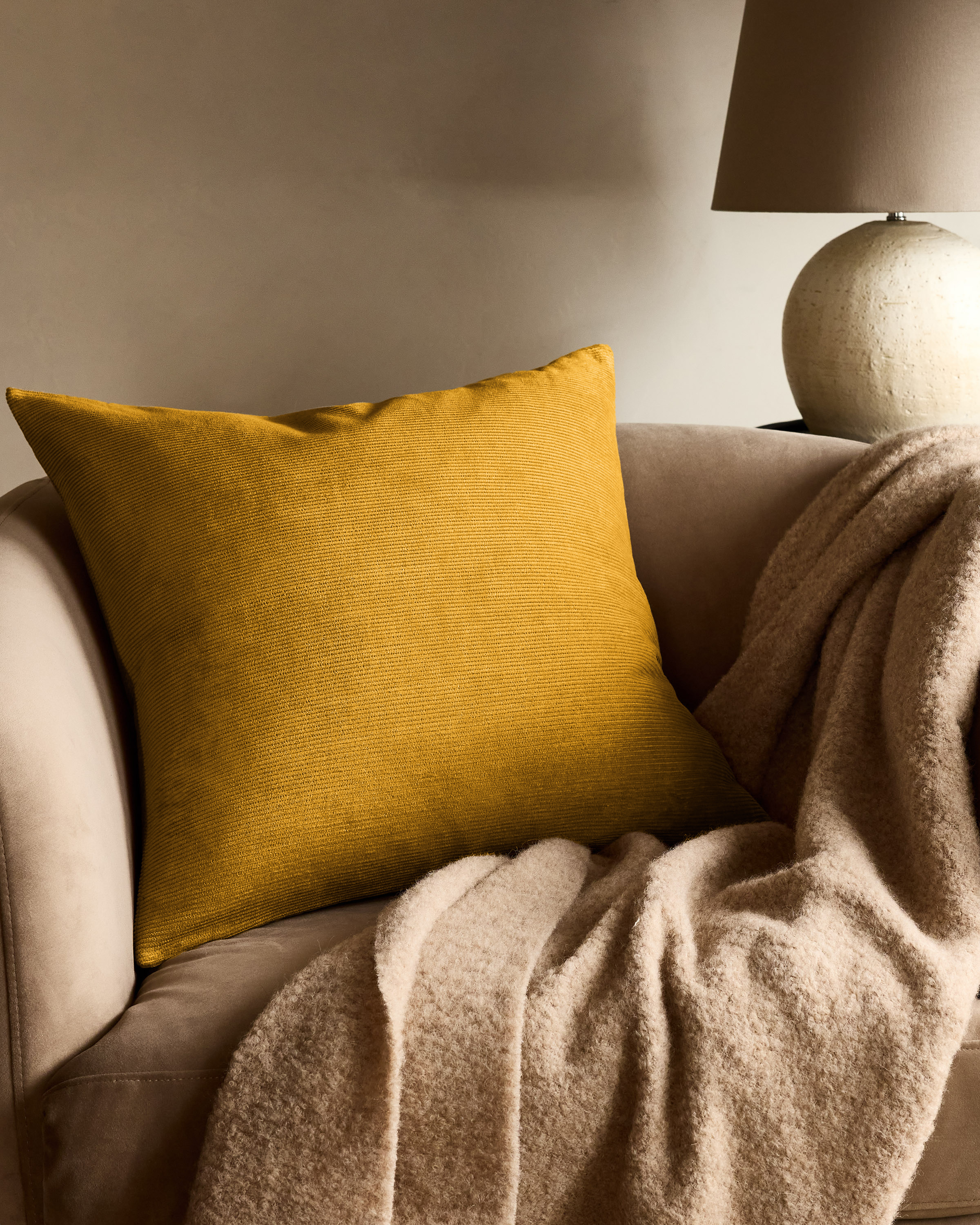 Marigold Corduroy Cotton Velvet Pillow Cover