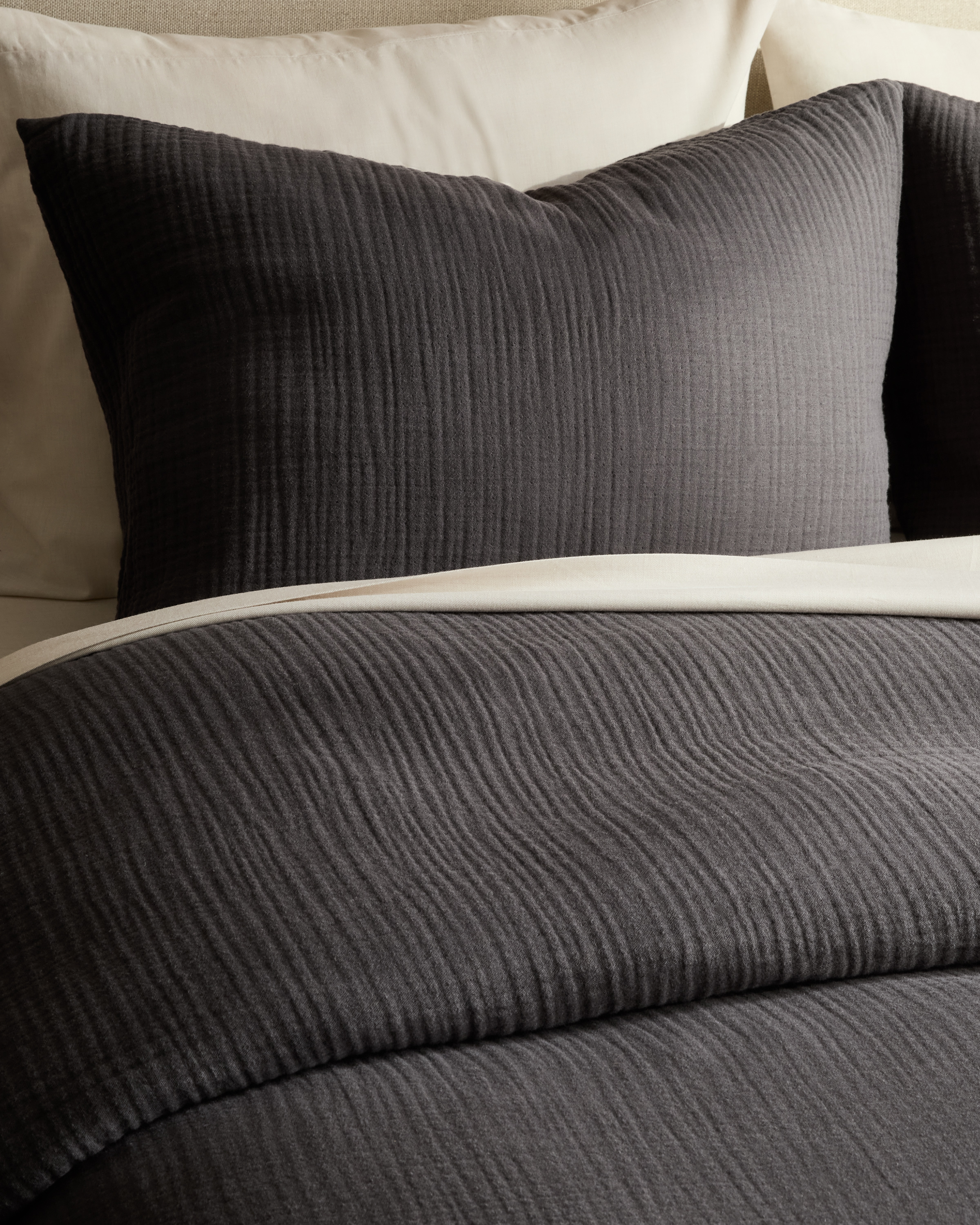 Charcoal Organic Cotton Gauze Sham Set