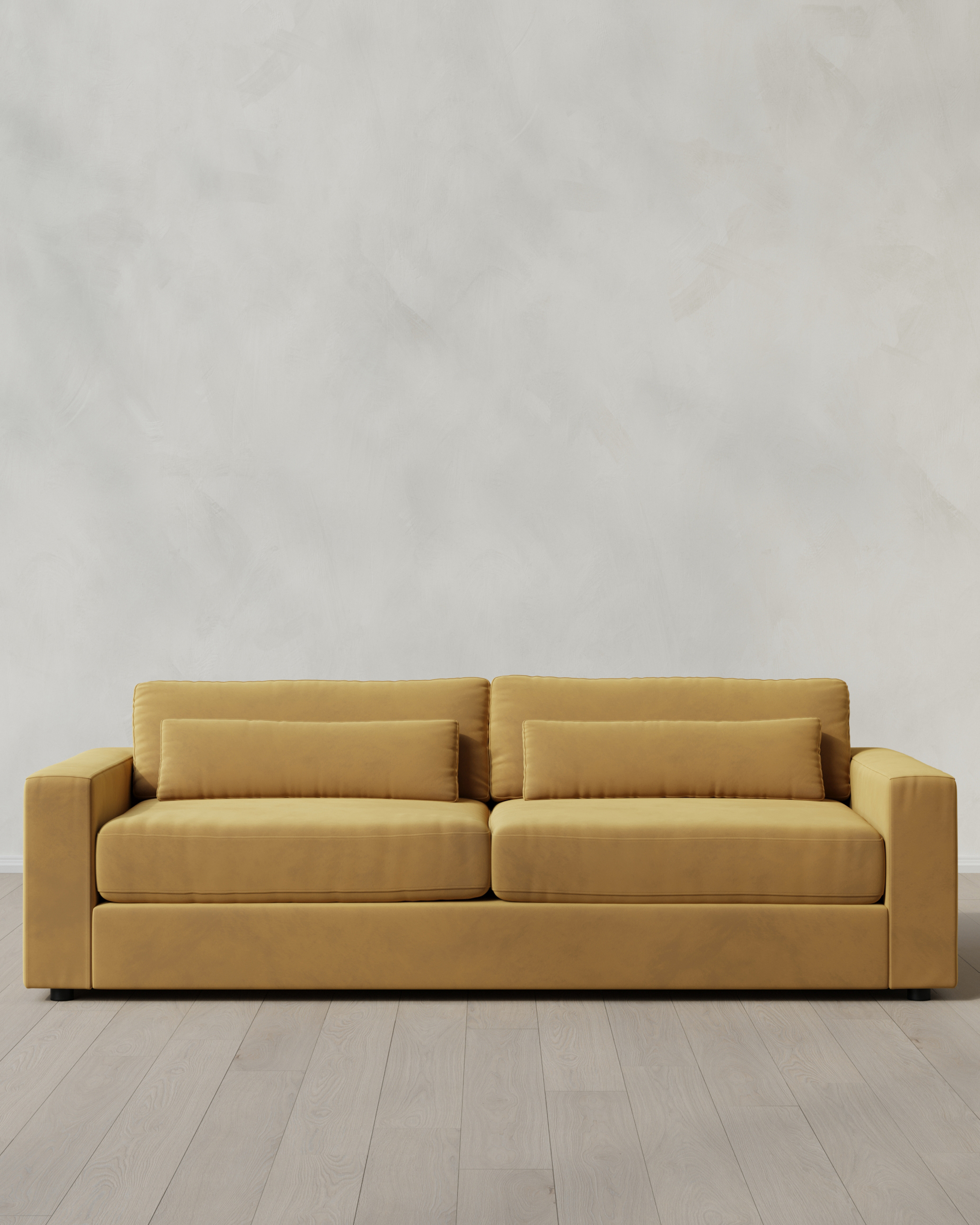 Quince | Ashford Deep Seat Sofa in Performance Velvet in Caramel, Size 9ft
