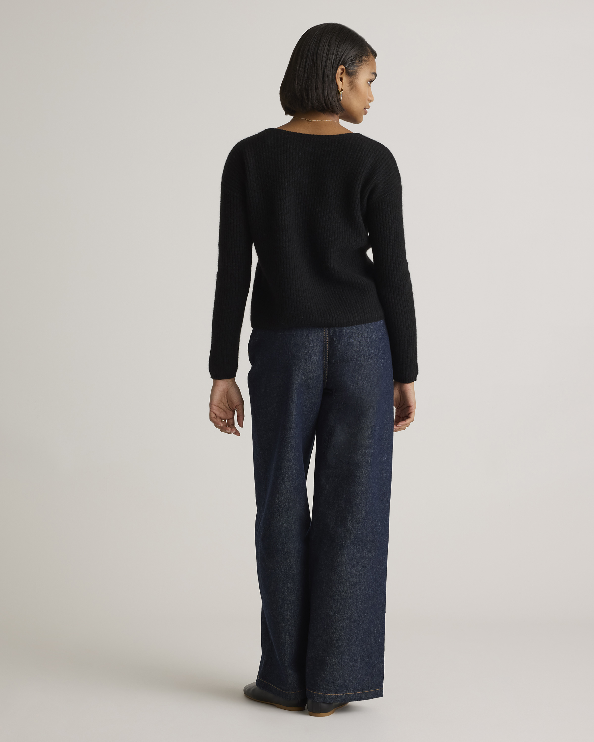 100% Yak Soft Rib Crew Cardigan