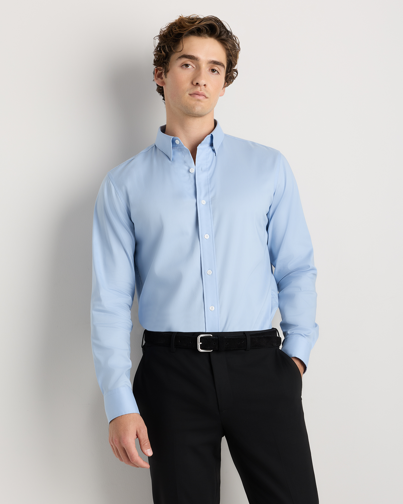 Light Blue Chemise en coton Supima et Tencel