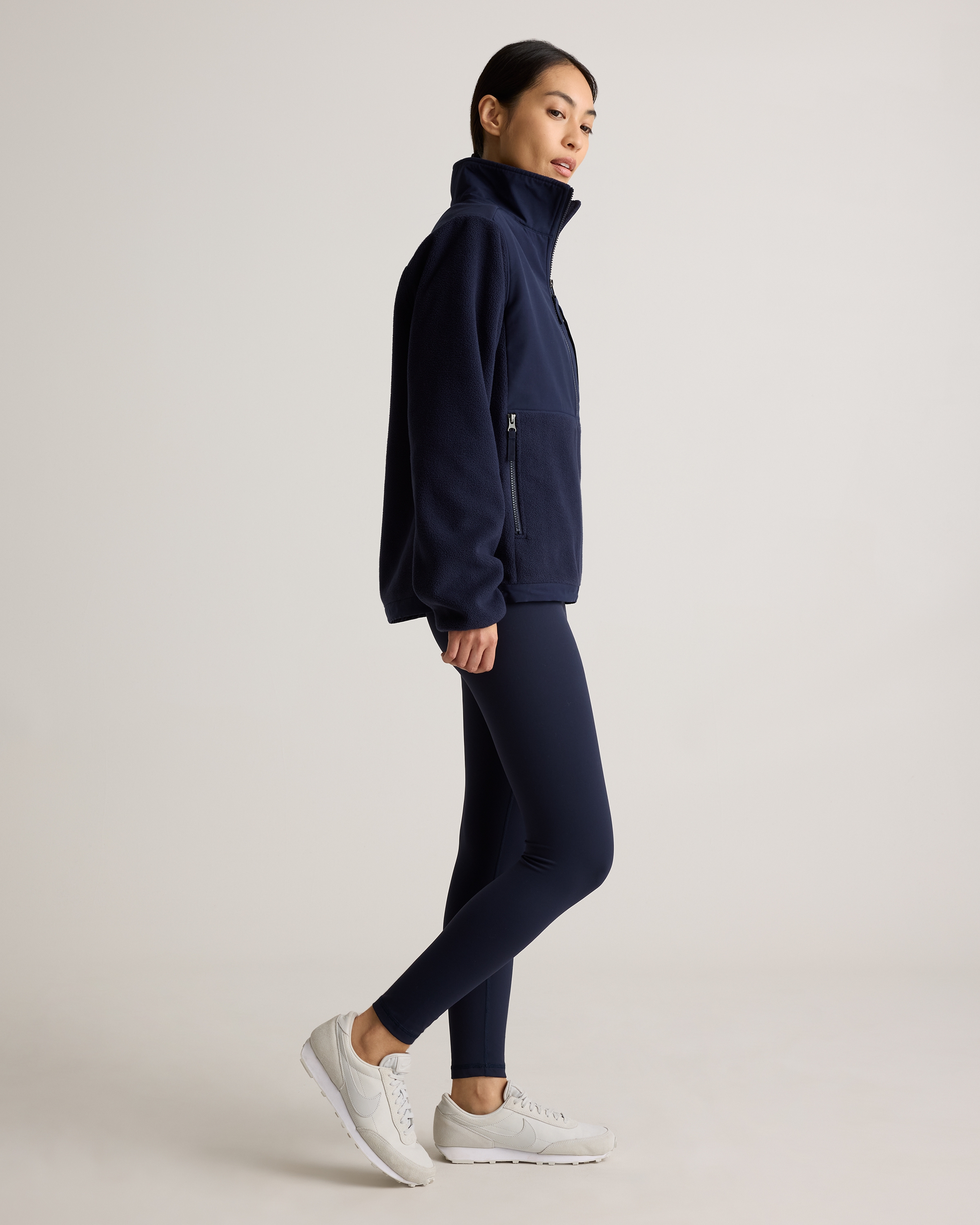 Polar Fleece Full-Zip Jacket in Deep Navy