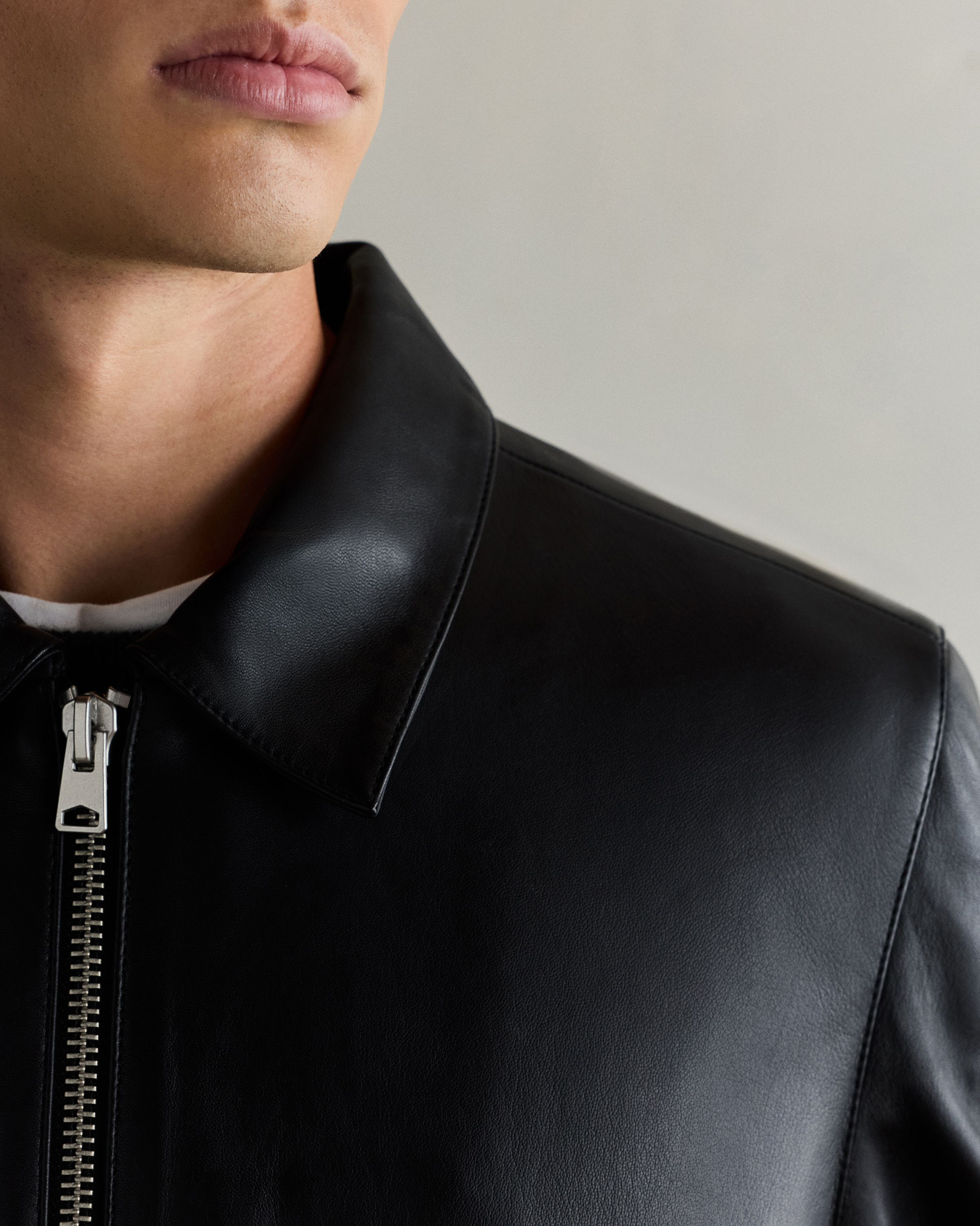 100% Leather Harrington Jacket
