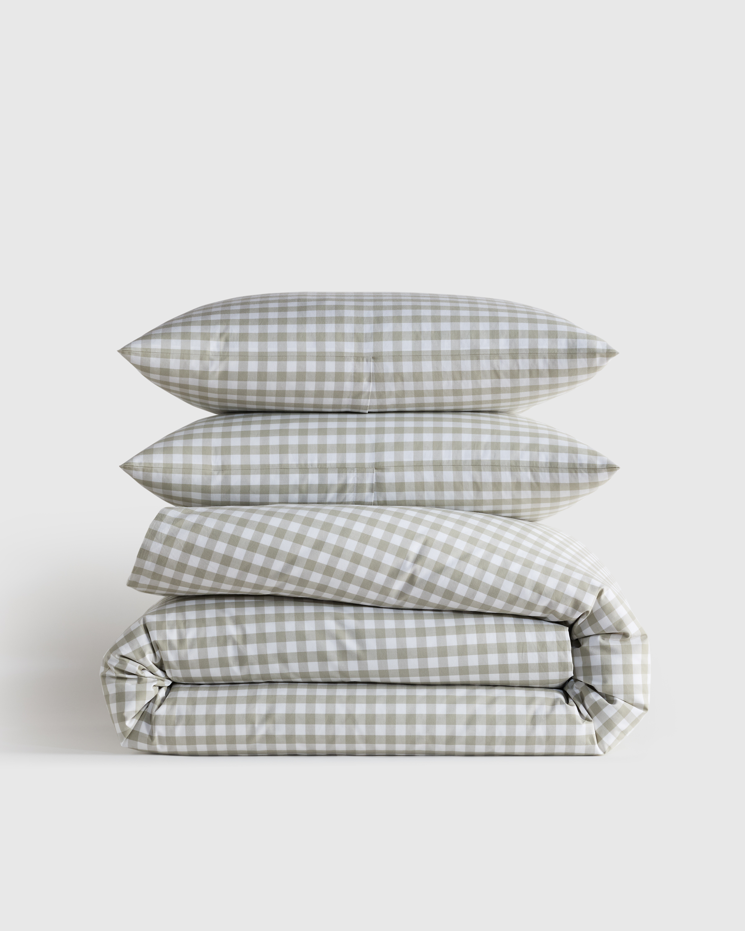 Willowleaf Organic Crisp Percale Gingham Duvet Cover Set