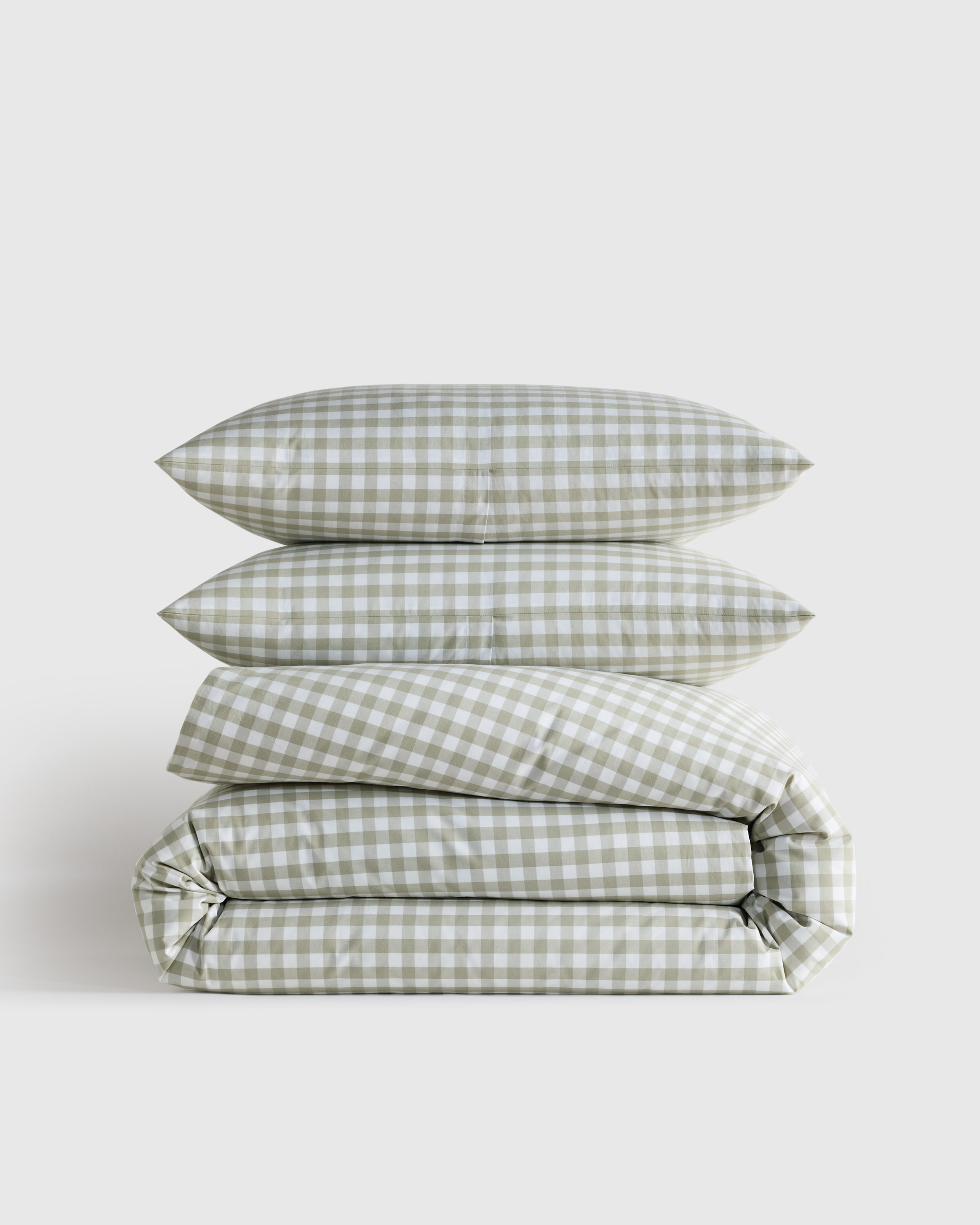 Willowleaf Organic Crisp Percale Gingham Duvet Cover Set
