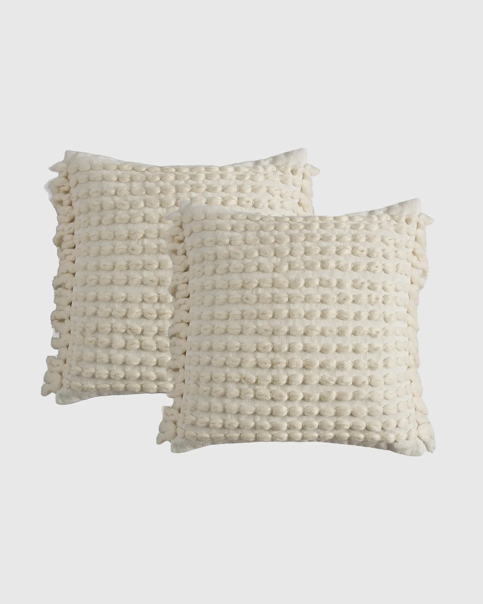 Dana Wool Fringe Pillow Cover (Set of 2) in Ivory