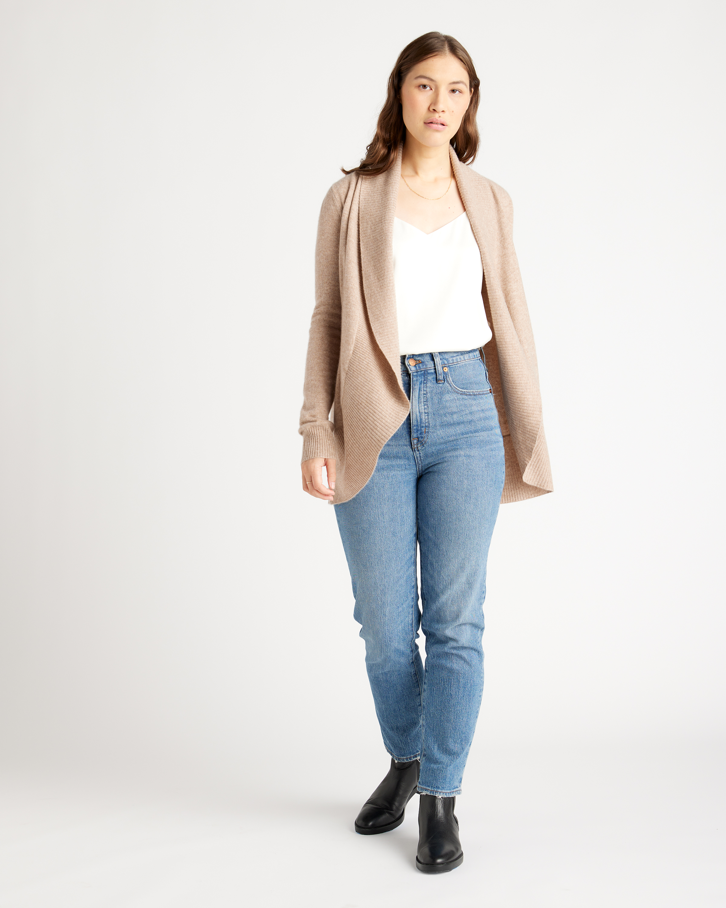 Quince Women's Mongolian Cashmere Open Cardigan Sweater In Oatmeal