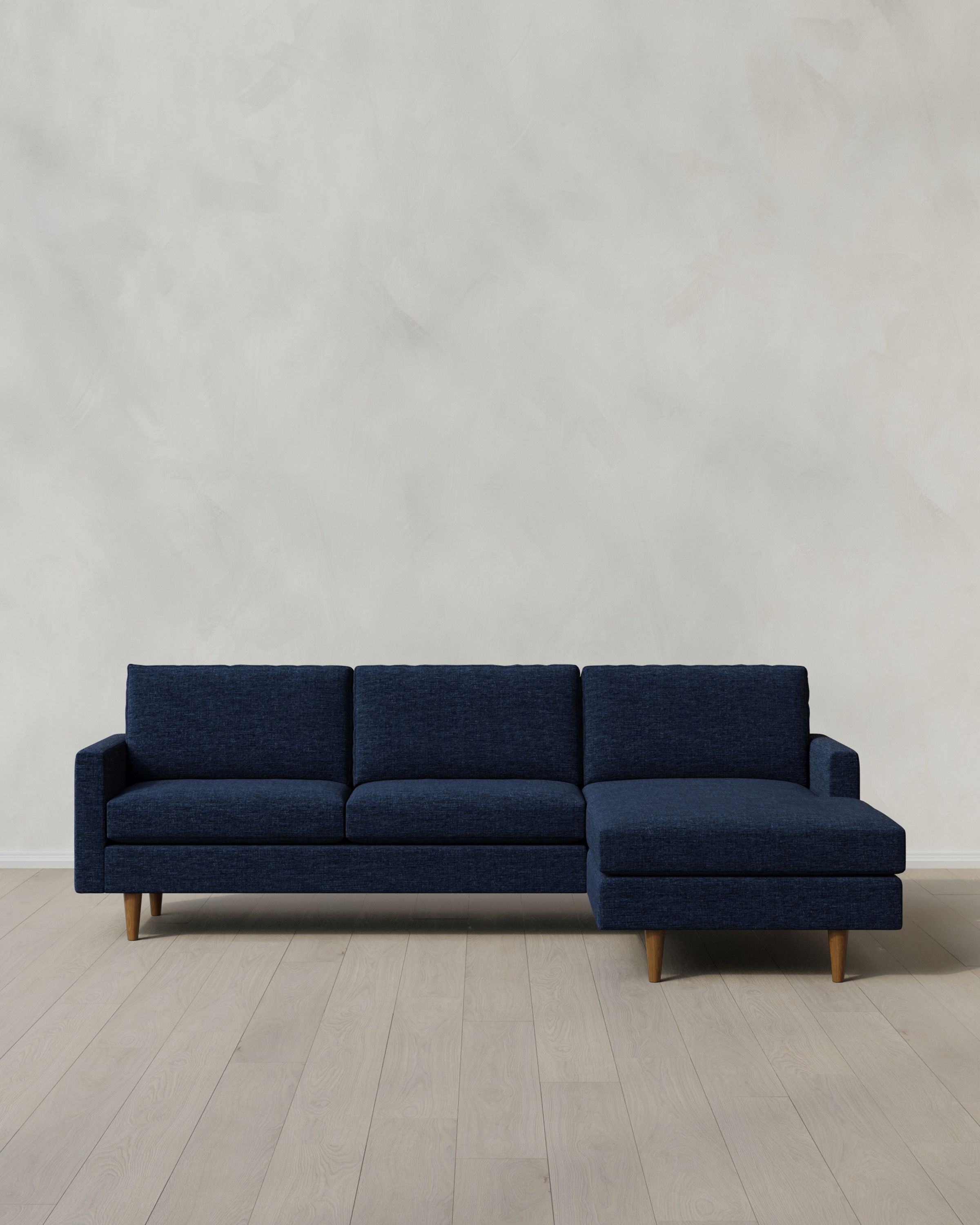 Ink Atlas Midcentury Chaise Sectional in Performance Chenille Linen Blend