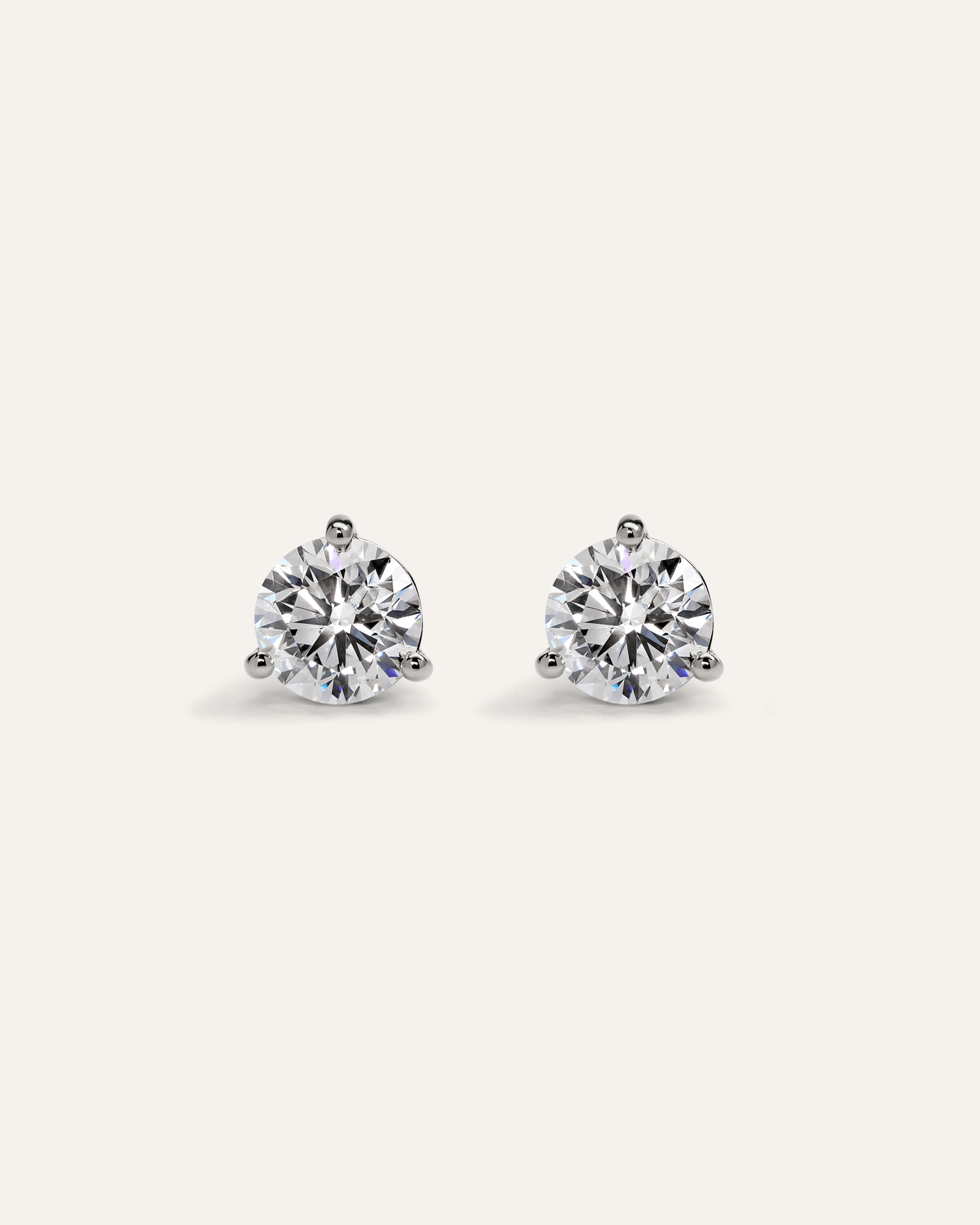 14K Gold Lab Grown Diamond Martini Studs - 2.5ctw - thumbnail 6