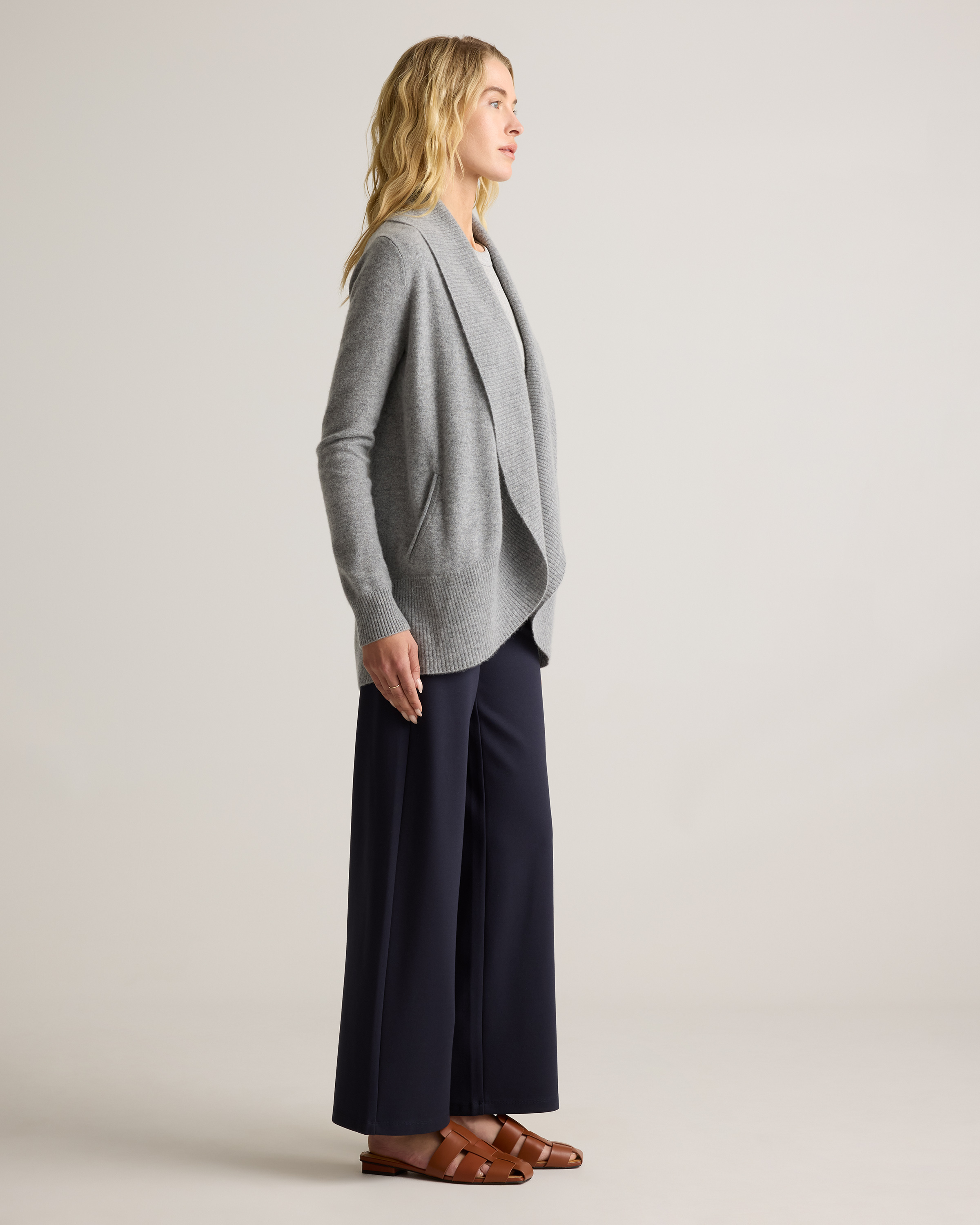 Mongolian Cashmere Open Cardigan Sweater