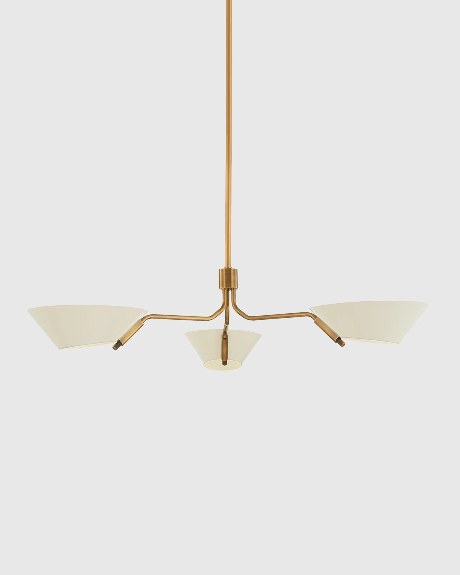 Midcentury Armed Iron Chandelier