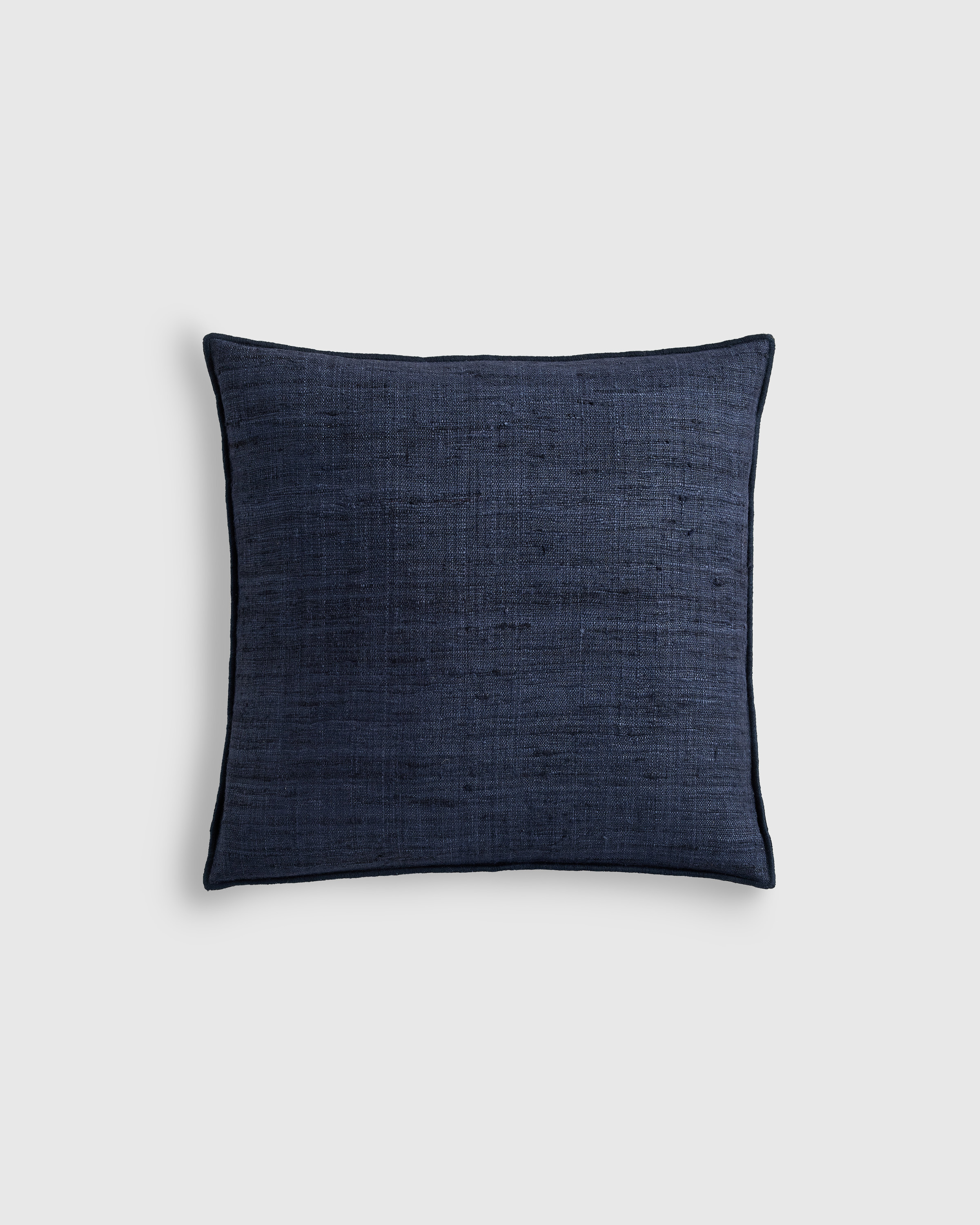 True Navy Raw Silk Textured Pillow Cover