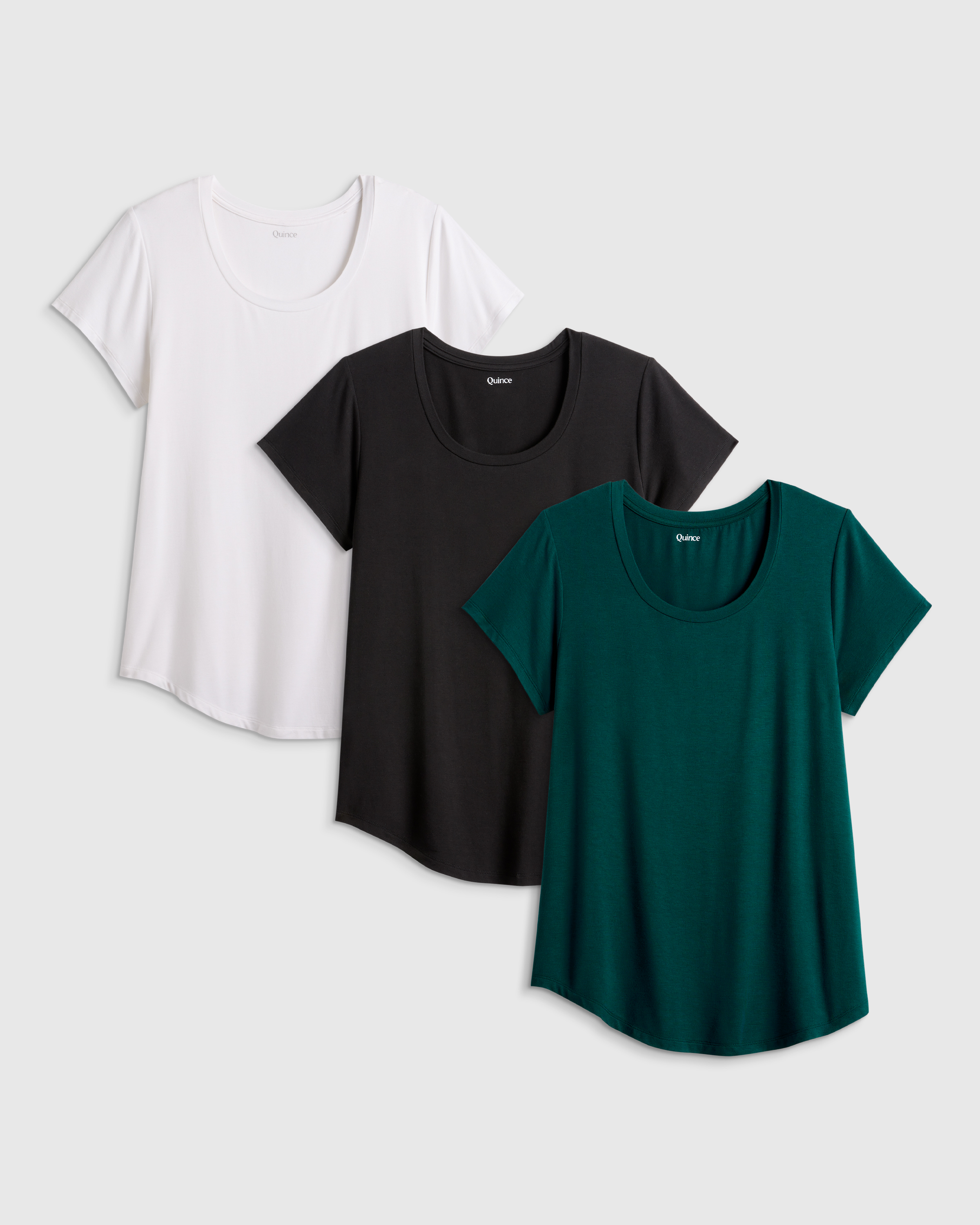 White Bamboo Nursing Scoop Neck Tee 3 Pack