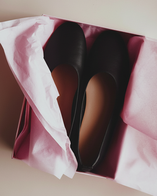 Black Italian Leather Glove Ballet Flat