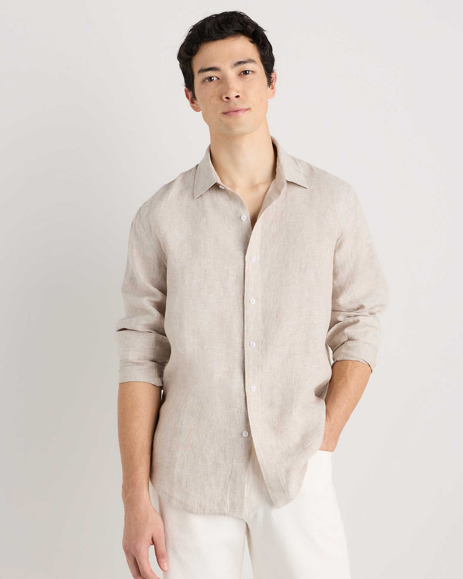 100% European Linen Long Sleeve Shirt 100% European Linen Long Sleeve Shirt