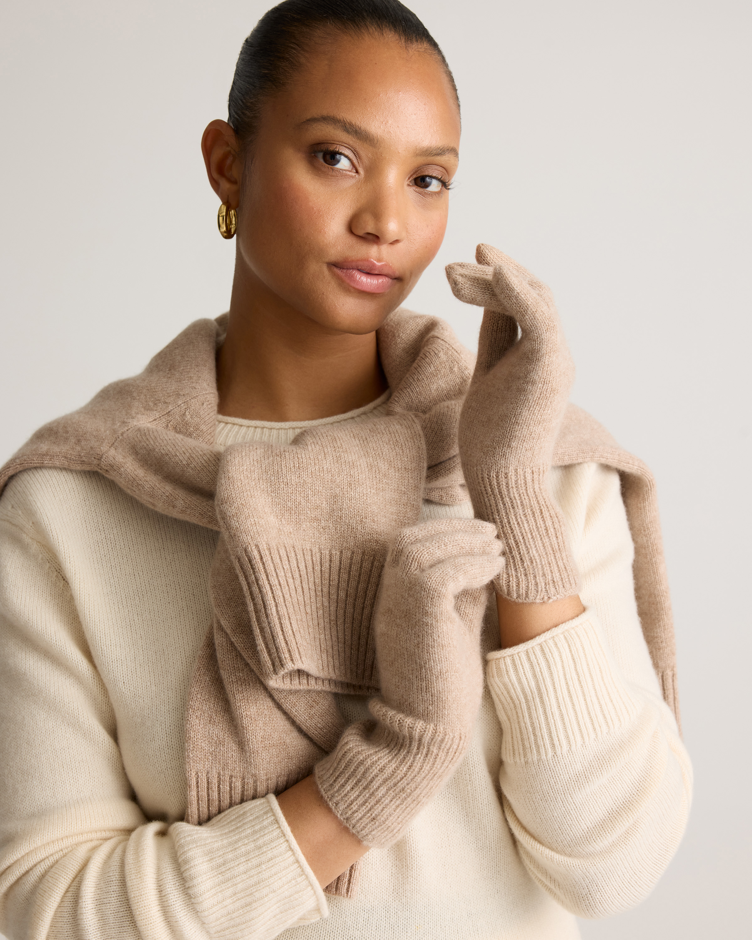 Cashmere Gloves in Oatmeal