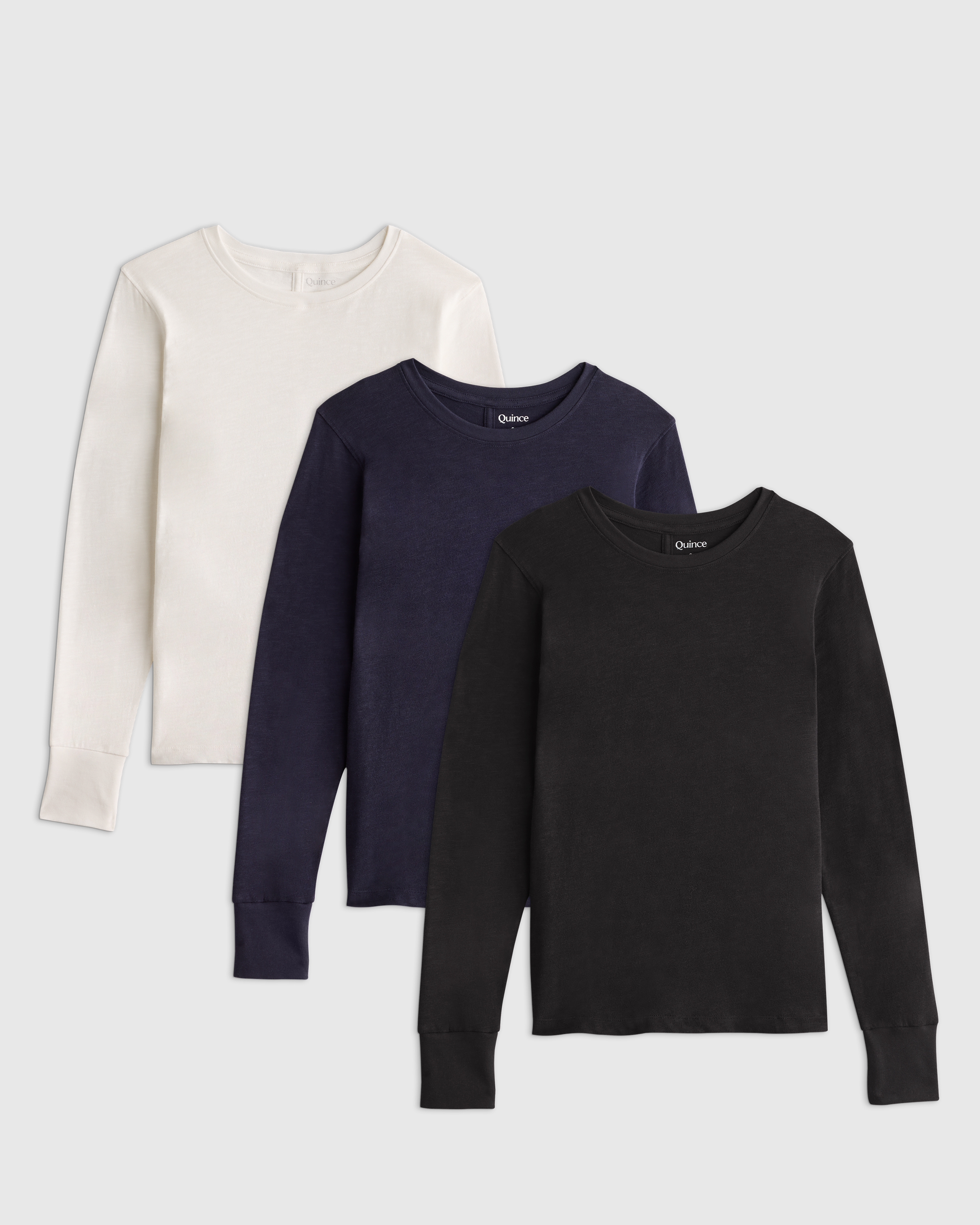 トップス Original Cotton Pack Long Sleeve T-shirt Ladies 100% Cotton Long Sleeve Crew Neck T-Shirt, Medium