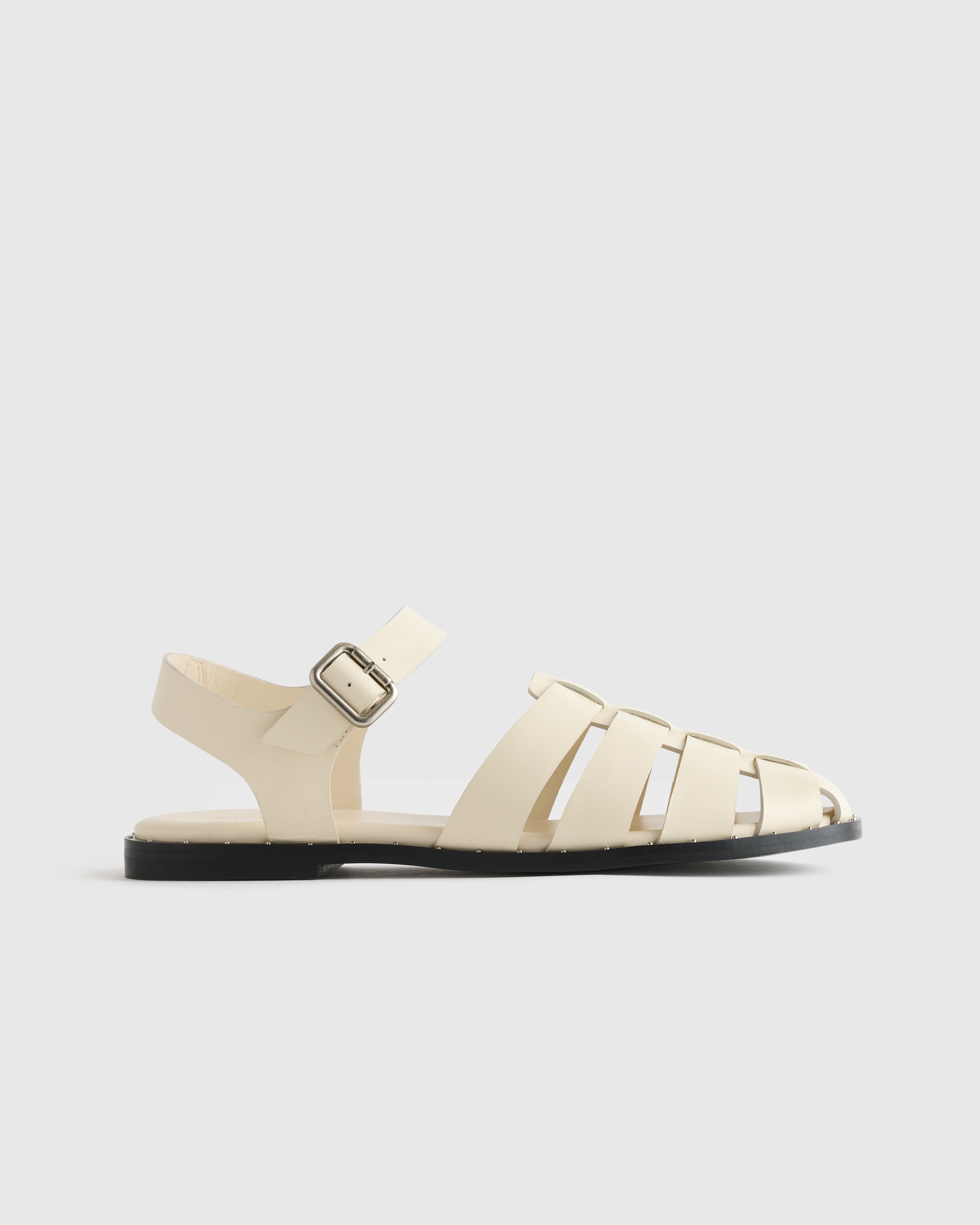 Bone Italian Leather Fisherman Sandal
