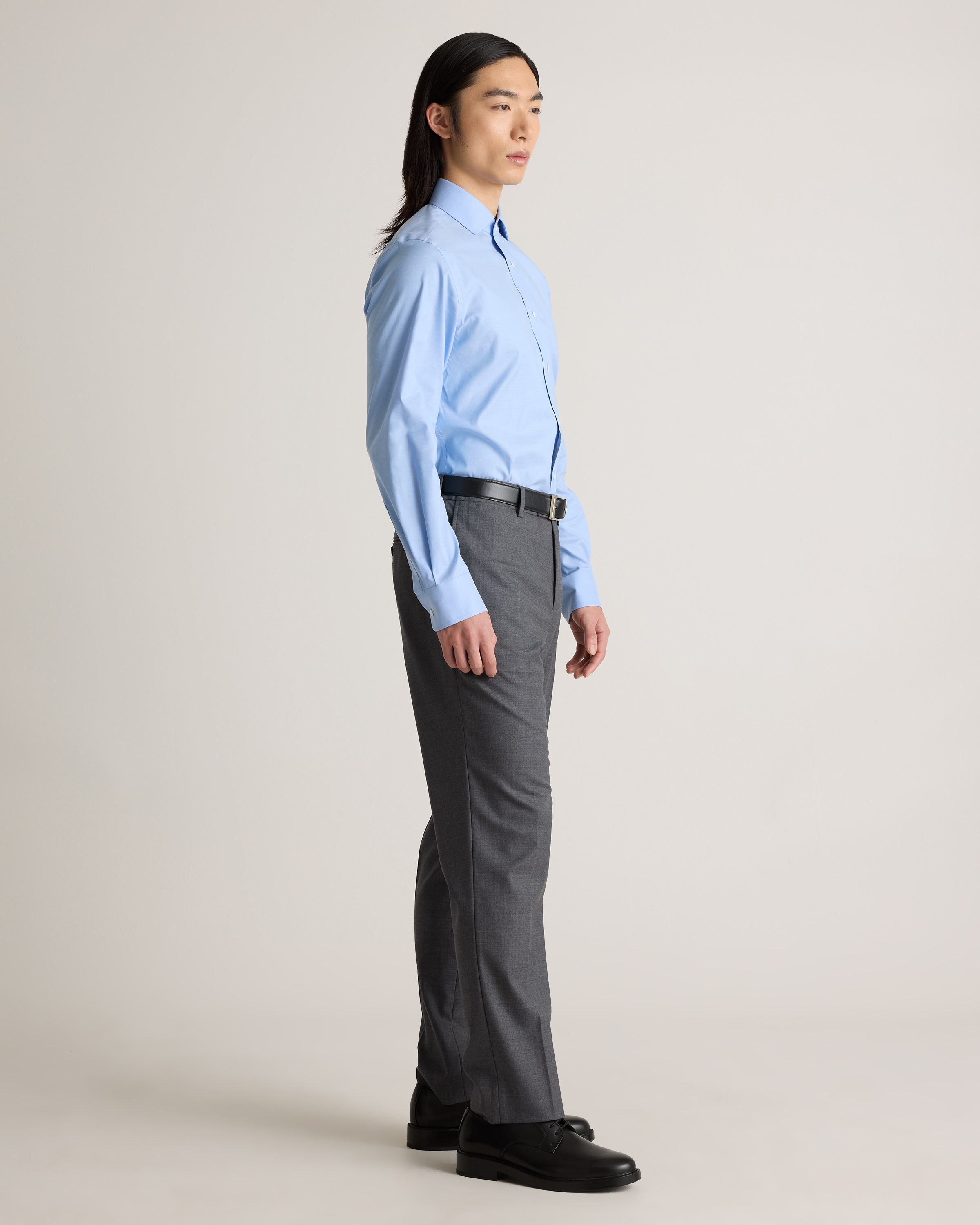 Men's Organic Cotton Stretch Royal Oxford Dress Shirt in Sky Blue